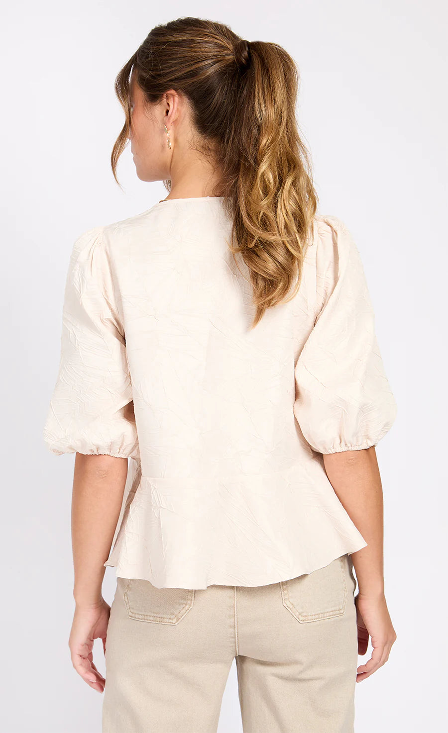 Celine Bow Top in Cream - Elegant Women's Blouse for Casual & Formal Wear | Perfect for Office, Parties & Special Occasions