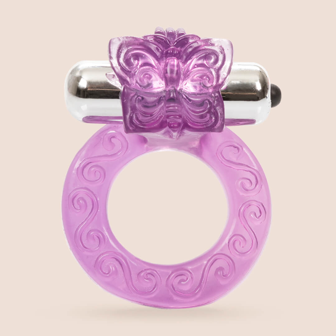 CalExotics Intimate Butterfly Ring™ - Vibrating Cock Ring for Couples | Pleasure Enhancer for Men & Women | Perfect for Foreplay & Spicing Up Your Sex Life