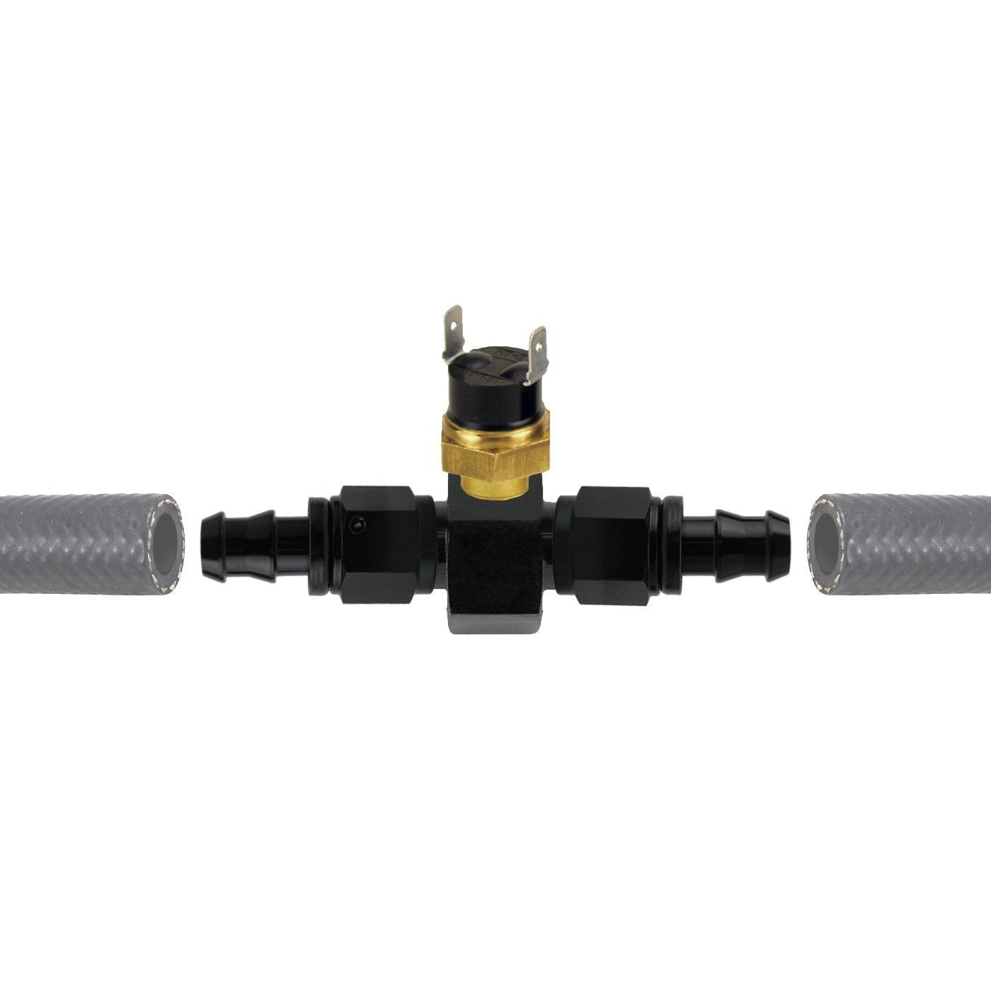 High-Performance Engine Transmission Oil Cooler with AN Hose Adapter & Thermostat Temperature Switch - Ideal for Racing, Off-Road & Heavy-Duty Vehicles