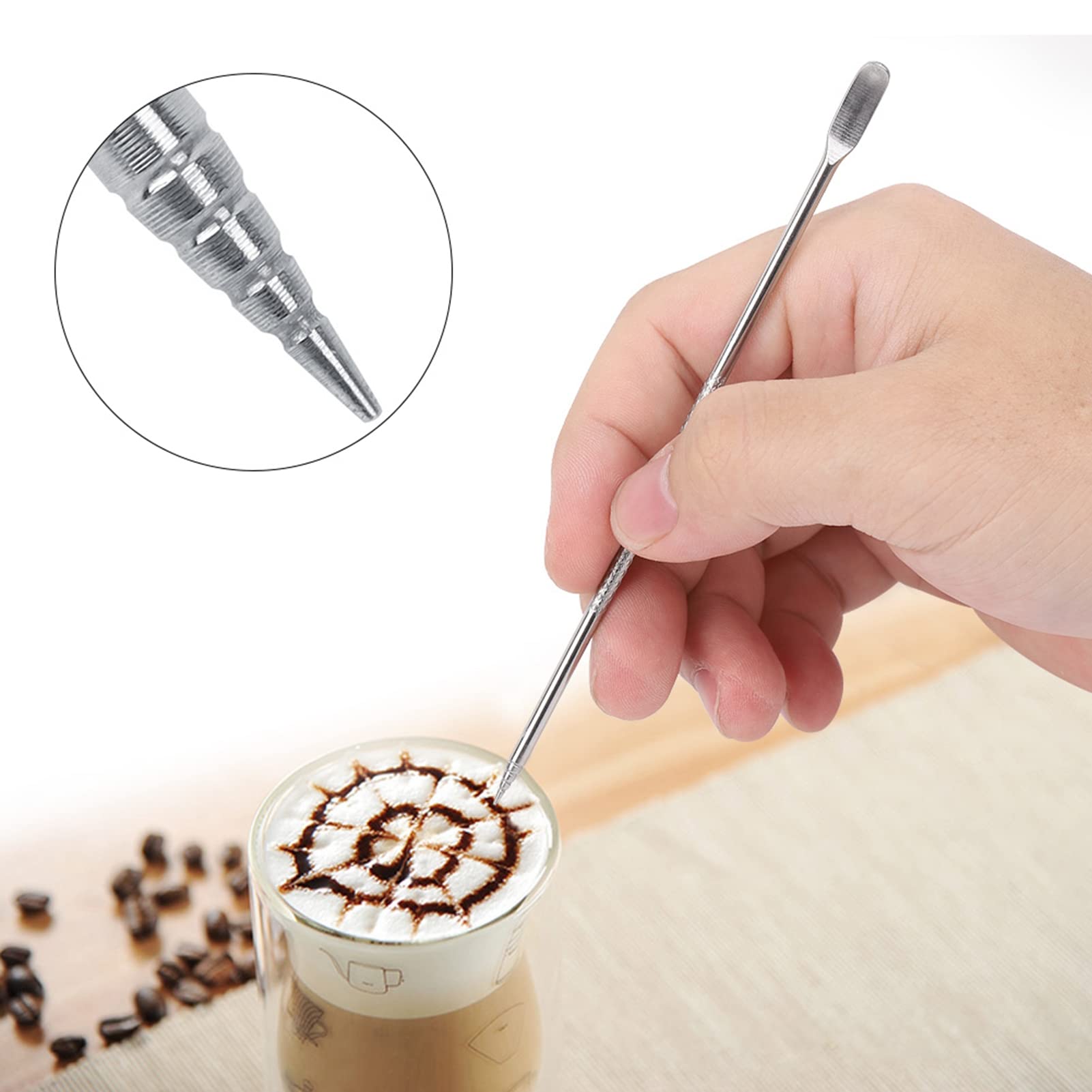 Premium Stainless Steel Coffee Needle for Cappuccino & Latte Art - Professional Barista Tool for Coffee Decorating | Perfect for Home Baristas & Coffee Shops | Durable & Easy-to-Use Latte Art Pen
