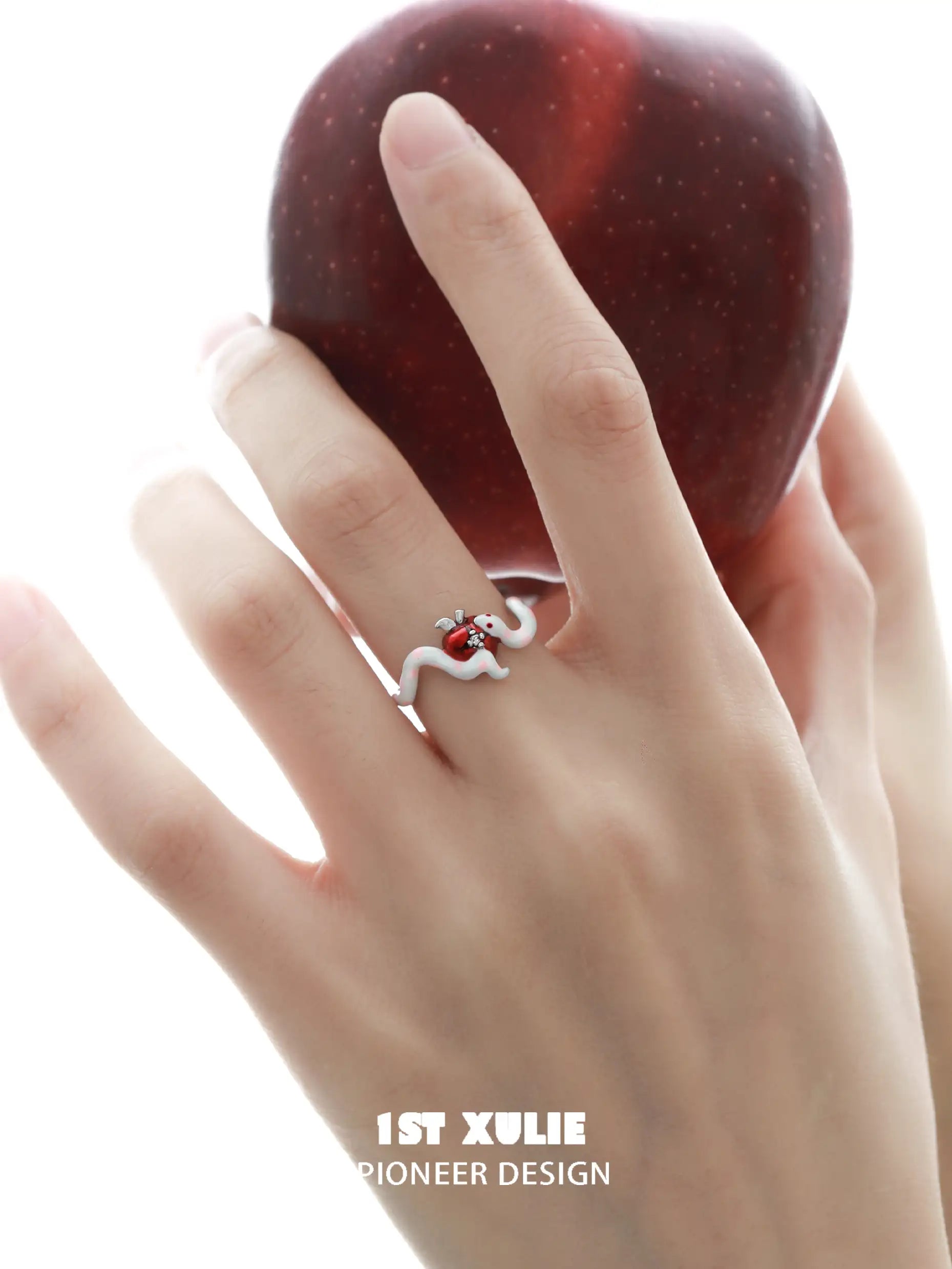 Nom Nom Snake S925 Sterling Silver Adjustable Open Ring for Women - Trendy Stackable Boho Jewelry for Everyday Wear, Gift Giving & Special Occasions