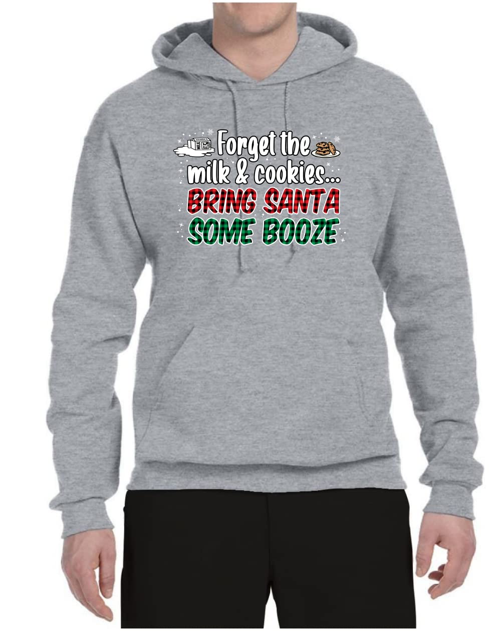 Wild Bobby Santa Booze Graphic Hoodie - Funny Christmas Unisex Sweatshirt | Perfect for Holiday Parties & Ugly Sweater Contests