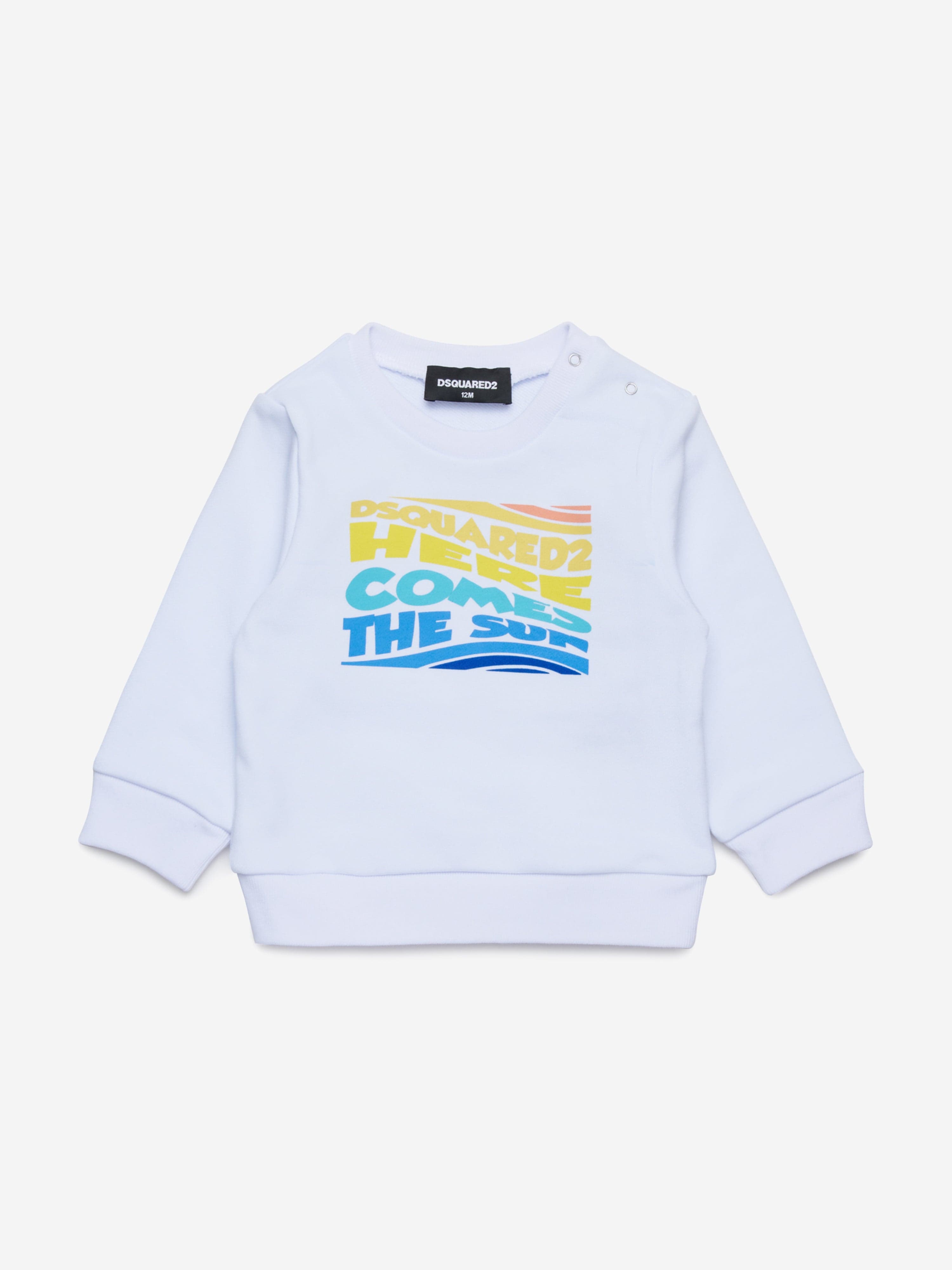 Baby Here Comes The Sun Sweatshirt - Soft Cotton White Pullover for Infants & Toddlers | Perfect for Sunny Days, Outdoor Play & Family Photos