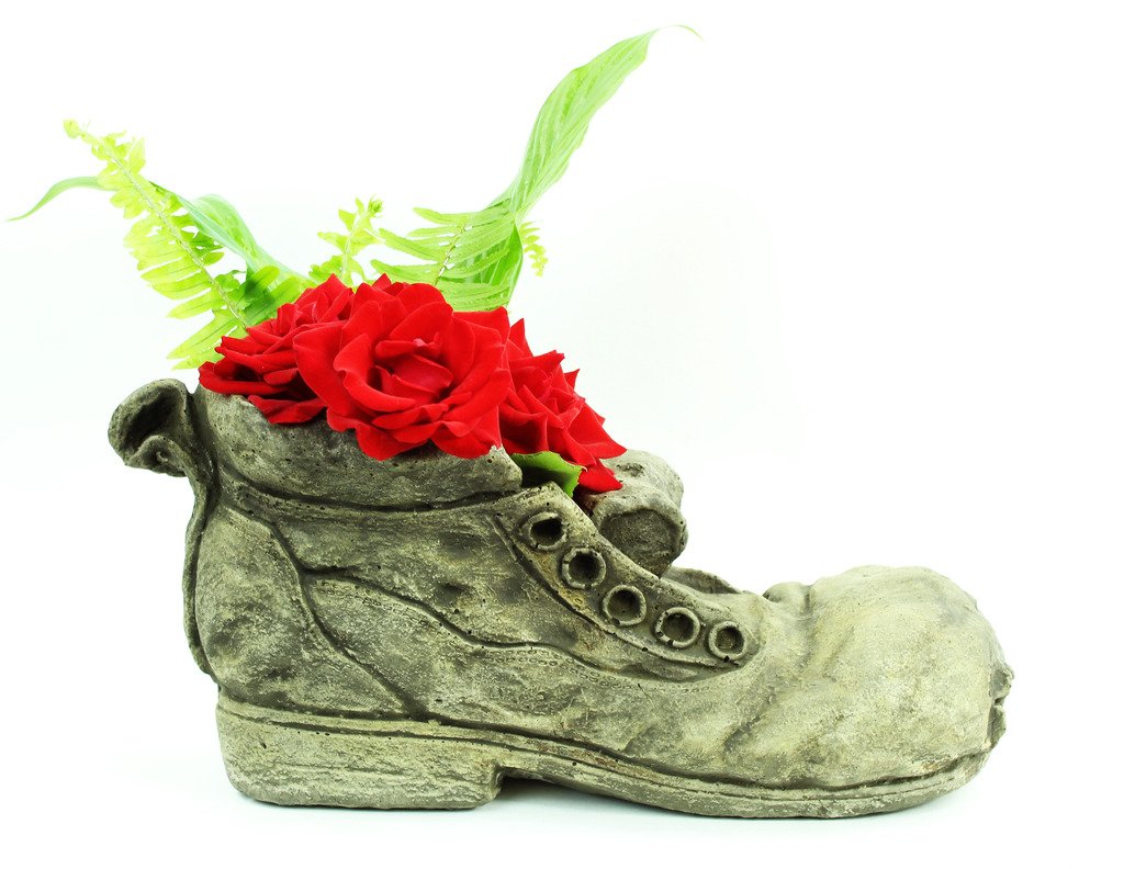 Concrete Shoe Planter - Unique Garden Flower Pot for Outdoor & Indoor Decor | Perfect for DIY Home, Patio, and Balcony Gardening