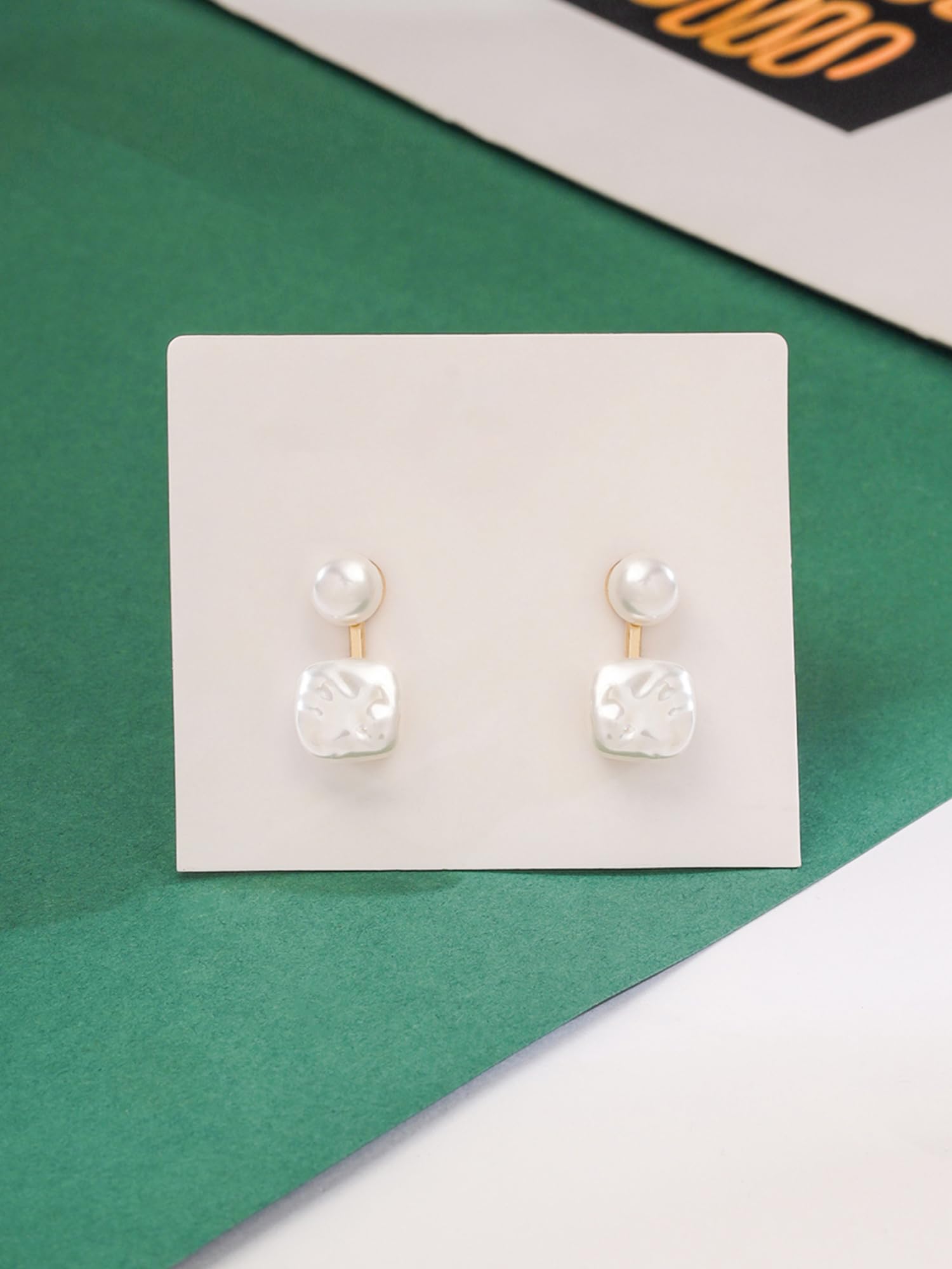 Yellow Pearl Drop Earrings for Women - Gold Plated Faux Pearl Dangle Earrings | Elegant Fashion Jewelry Gift for Wife, Girlfriend, Daughter | Perfect for Birthday, Anniversary, Wedding & Party Occasions