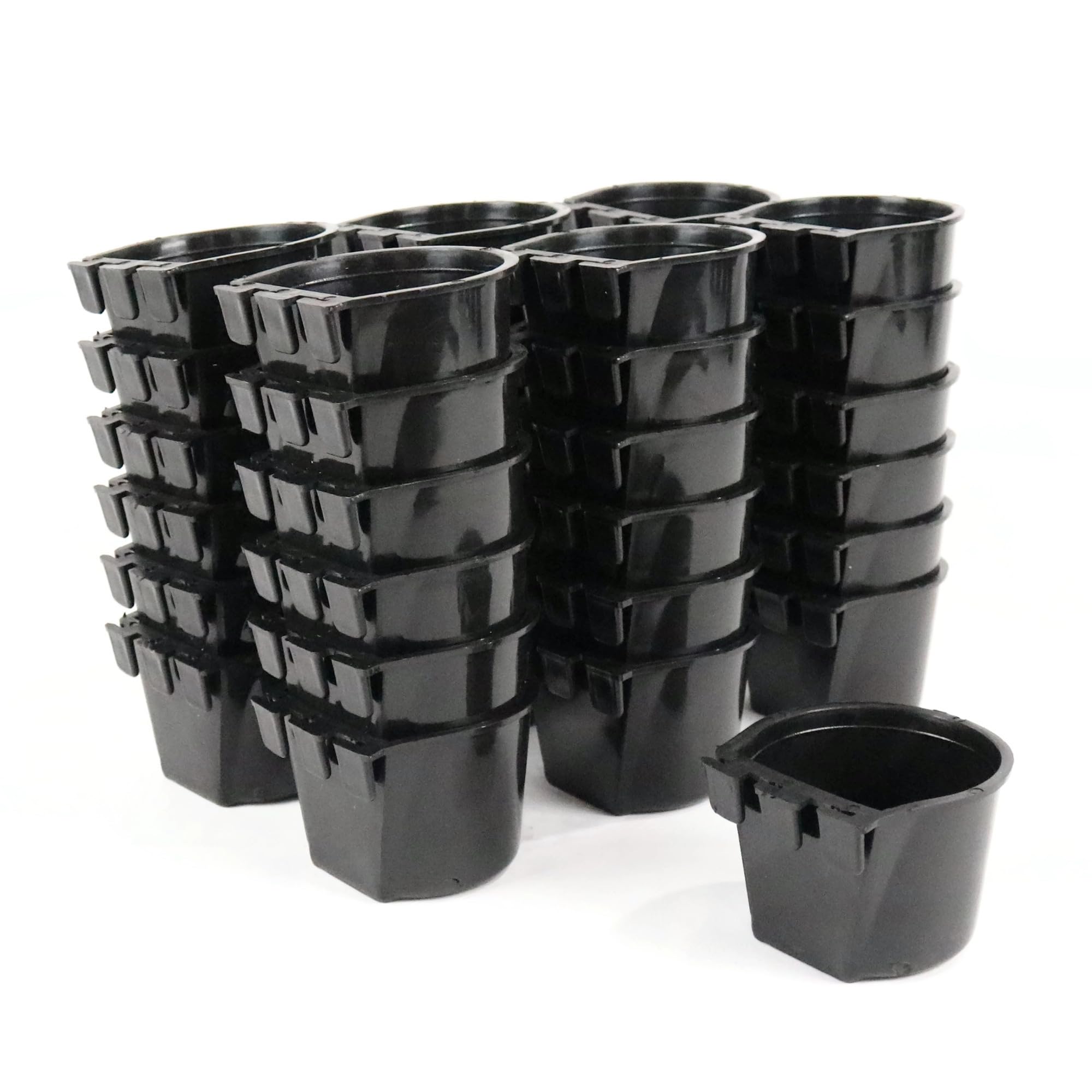 36-Pack Black Cage Cups for Chickens, Dogs, Pheasants & Rabbits - Durable Feed & Water Dishes for Poultry & Small Pets - Perfect for Coops, Hutches & Outdoor Use