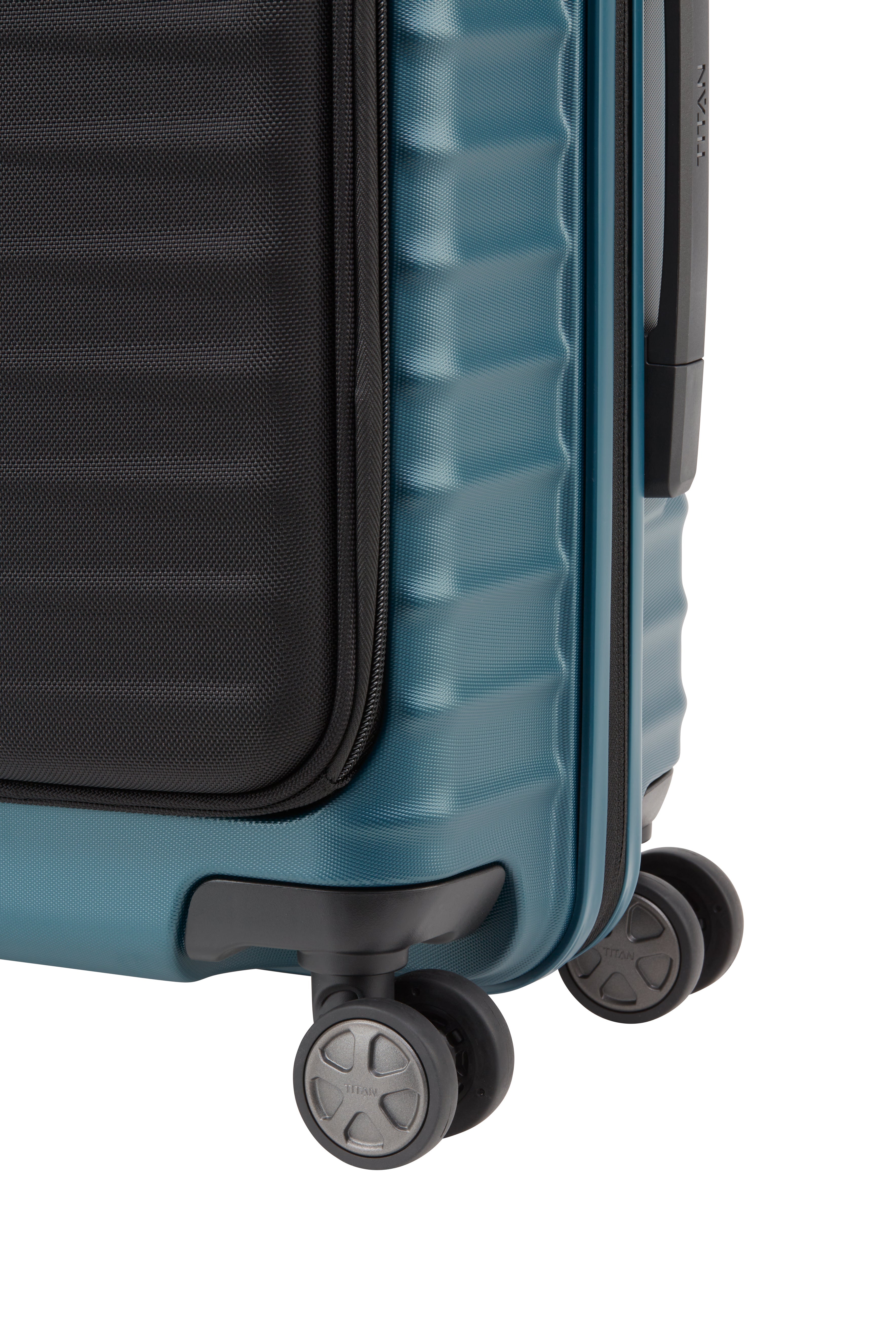 Titan LITRON Trolley S Carry On Luggage with Front Pocket - Lightweight Spinner Suitcase for Air Travel, Business Trips & Weekend Getaways