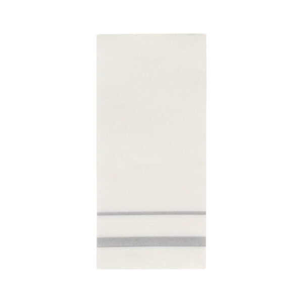 Premium Linen-Like Guest Towels with Gold/Silver Trim - 20-Pack White Bathroom Towels for Hotels, Spas, and Luxury Home Decor