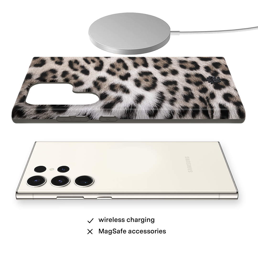 Premium Arctic Leopard Print Samsung Phone Case - Durable Protective Cover for Galaxy S21/S22/S23 Series - Perfect for Outdoor Adventures & Daily Use