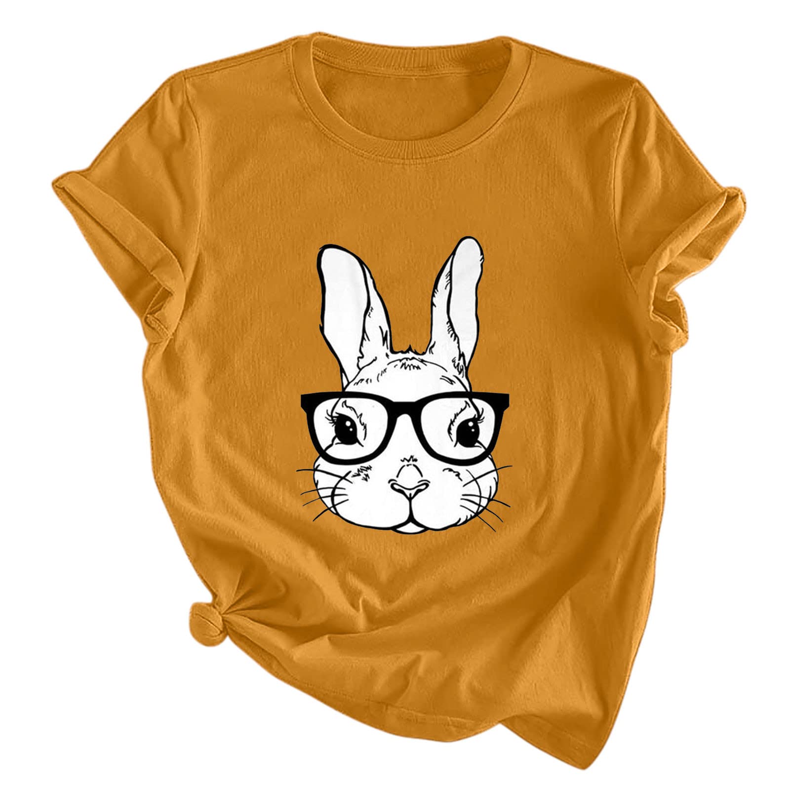 Easter Short Sleeve Shirts for Women - Cute Rabbit Print Summer Graphic Tees - Casual Crewneck Blouse Tops - Trendy Easter Gift for Her | Perfect for Spring Outfits, Easter Parties & Casual Wear
