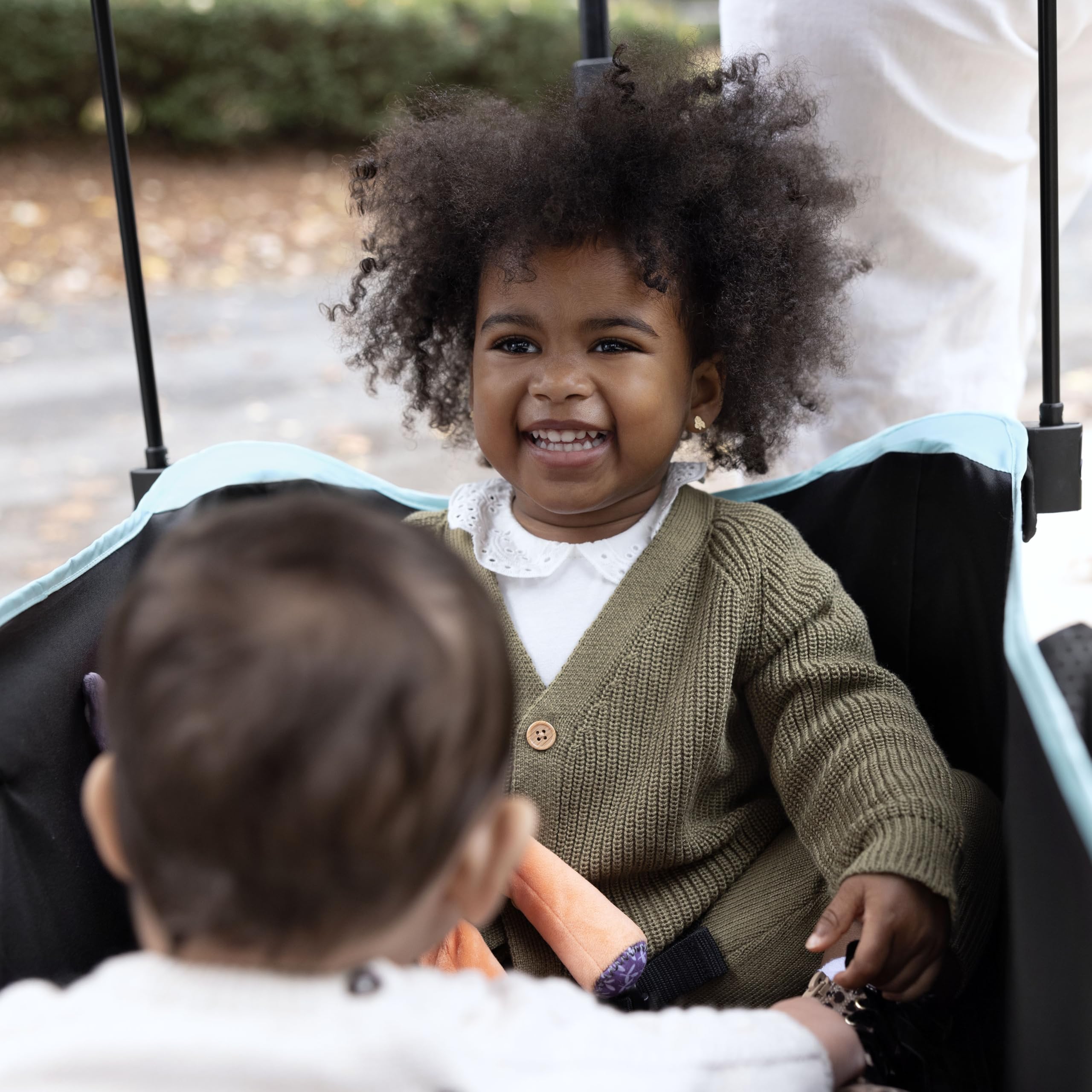 Ingenuity Pop 'N Ride Lightweight Stroller Wagon for 2 Kids - Summer-Ready with Face-to-Face Seats, 3-Point Harnesses & Sun Canopy | Perfect for Beach Outings, Park Visits & Family Travel