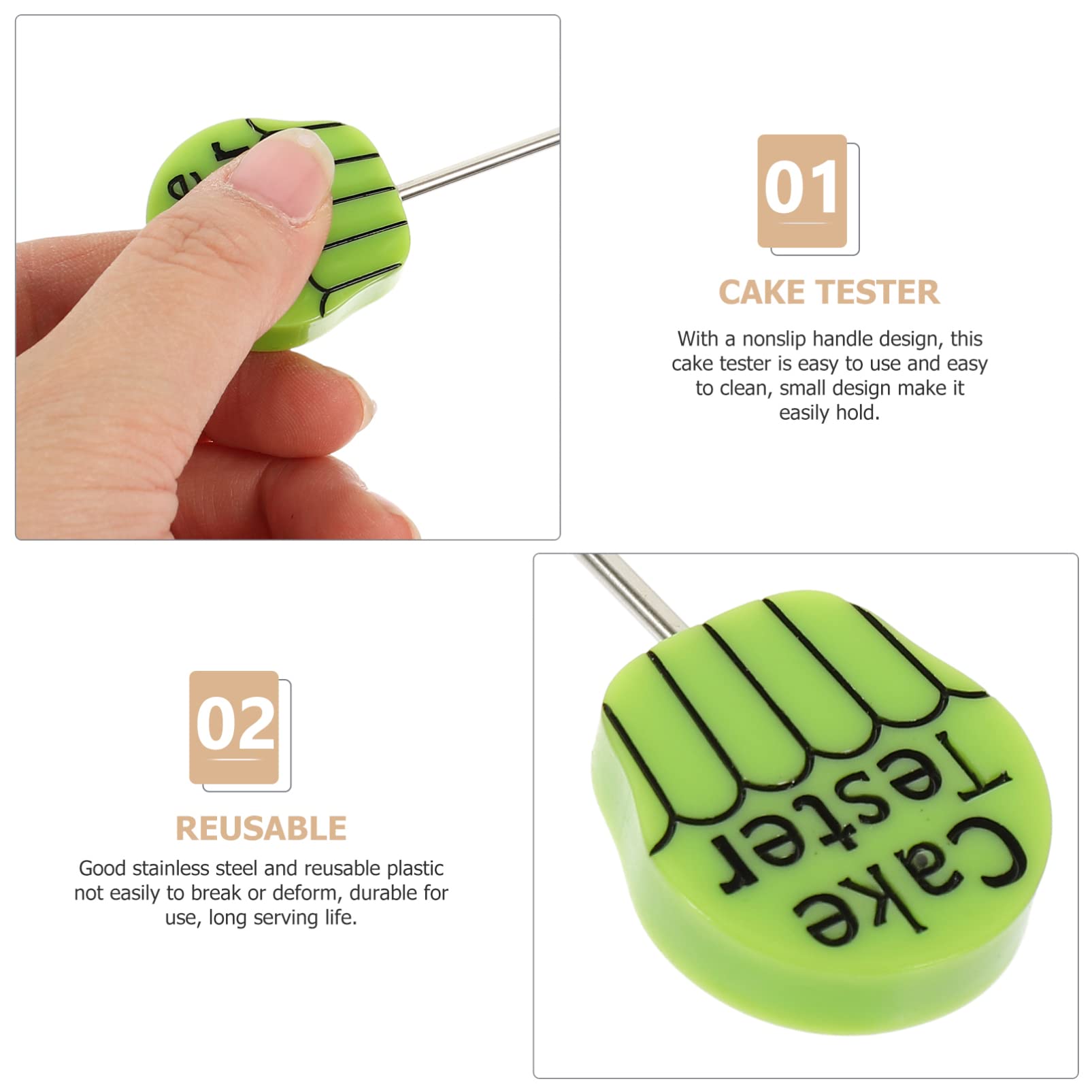 2pcs Stainless Steel Cake Testers - Baking Doneness Probe Tool for Cakes, Cookies, Bread | Perfect for Home Bakers & Professional Chefs | Essential Baking Accessories for Perfect Results Every Time