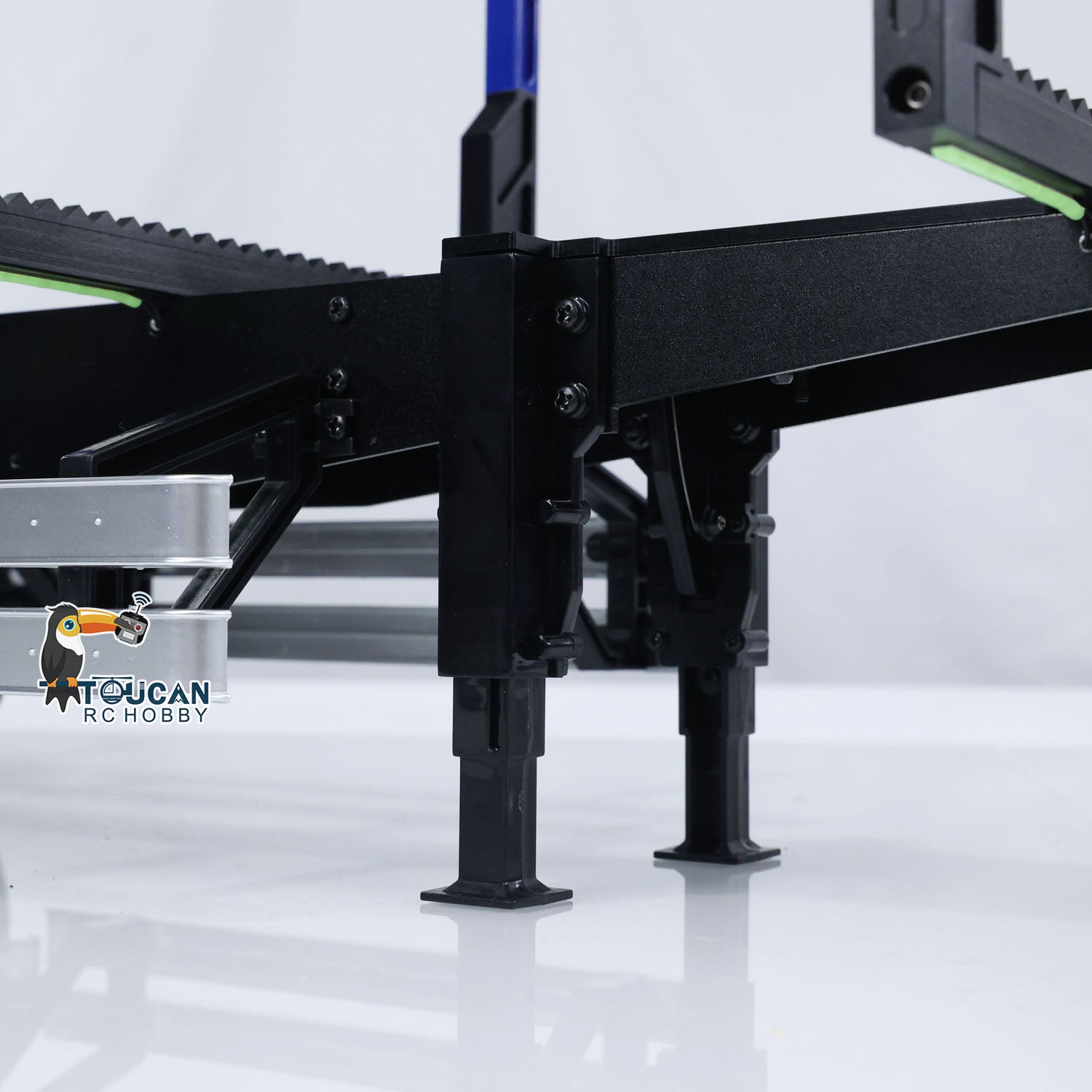 1/14 Scale TAMIYA RC Tractor & Toucan 3-Axle Timber Trailer - DIY Painted Simulation Logging Truck Model for RC Enthusiasts | Perfect for Off-Road Simulation, Construction Site Displays, and Collector Showcases