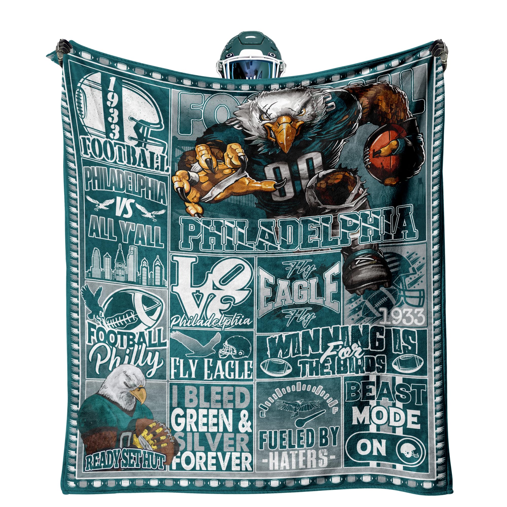 Football Flannel Throw Blanket 60