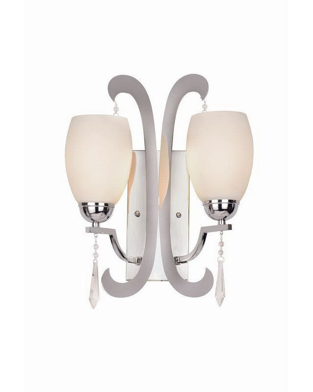 Trans Globe Lighting 1082 PC Two Light Wall Sconce in Polished Chrome Finish - Elegant Bathroom Vanity Lighting or Bedroom Wall Lamp for Modern Home Decor