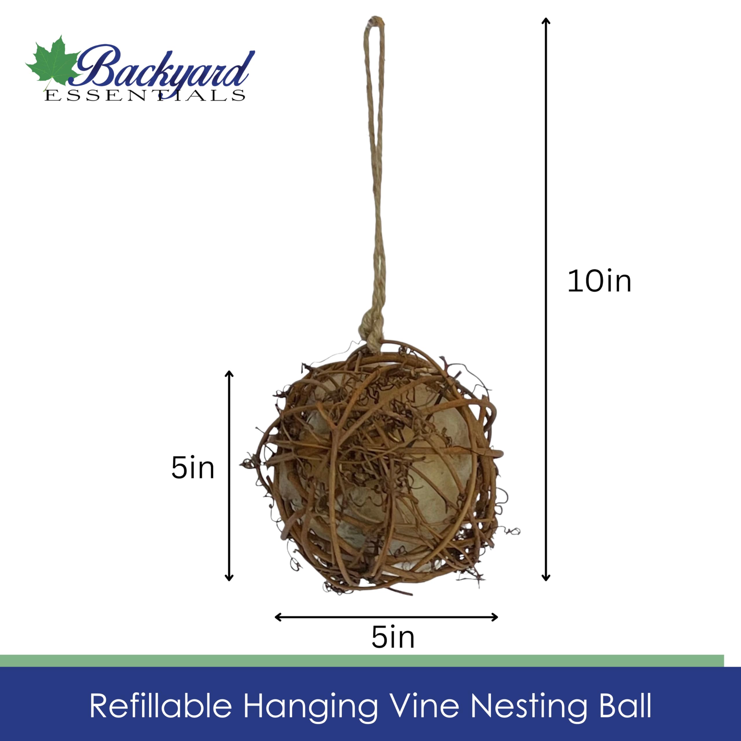 Natural Alpaca Wool Round Vine Bird Nesting Ball - Eco-Friendly Wild Bird House Material for DIY Birdhouses & Garden Decor