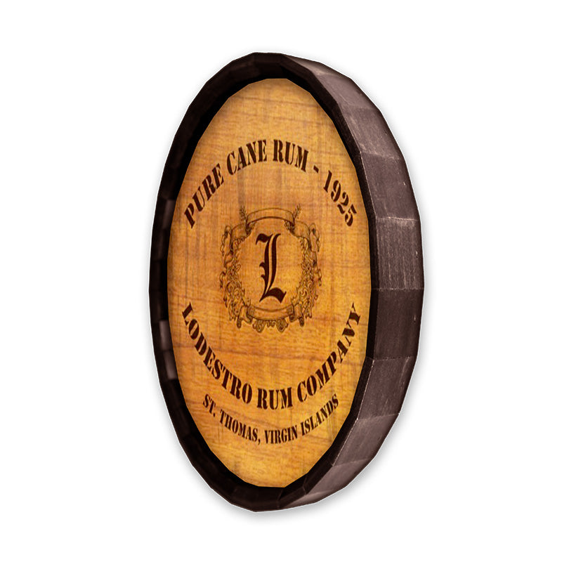 Custom Barrel Top Tavern Sign - Personalized Cane Rum Barrel Lid Decor | Vintage Pub & Home Bar Signage for Whiskey Lovers & Man Cave Decor