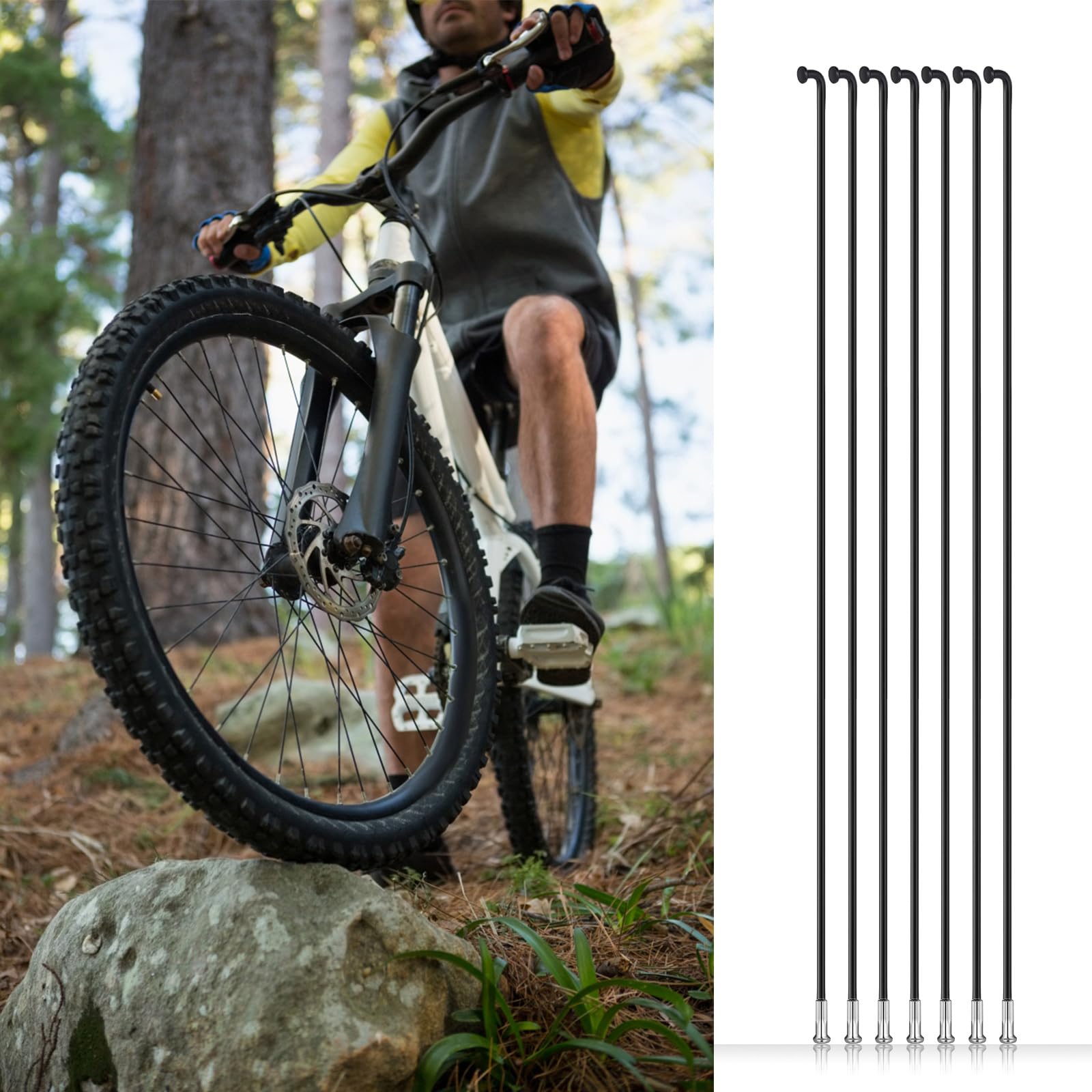 36Pcs 14G J Bend Bicycle Steel Spokes - 260mm Replacement Spokes for Mountain Bike & Road Bike - Durable Bike Wheel Spokes for Cycling Maintenance & Repair