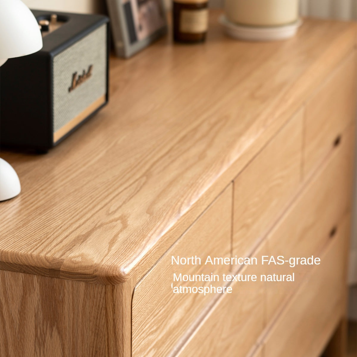 Solid Oak Wood Seattle Wide Chest of Drawers - 6-Drawer Dresser for Bedroom Storage & Organization | Perfect for Home, Office, or Dorm Room Furniture