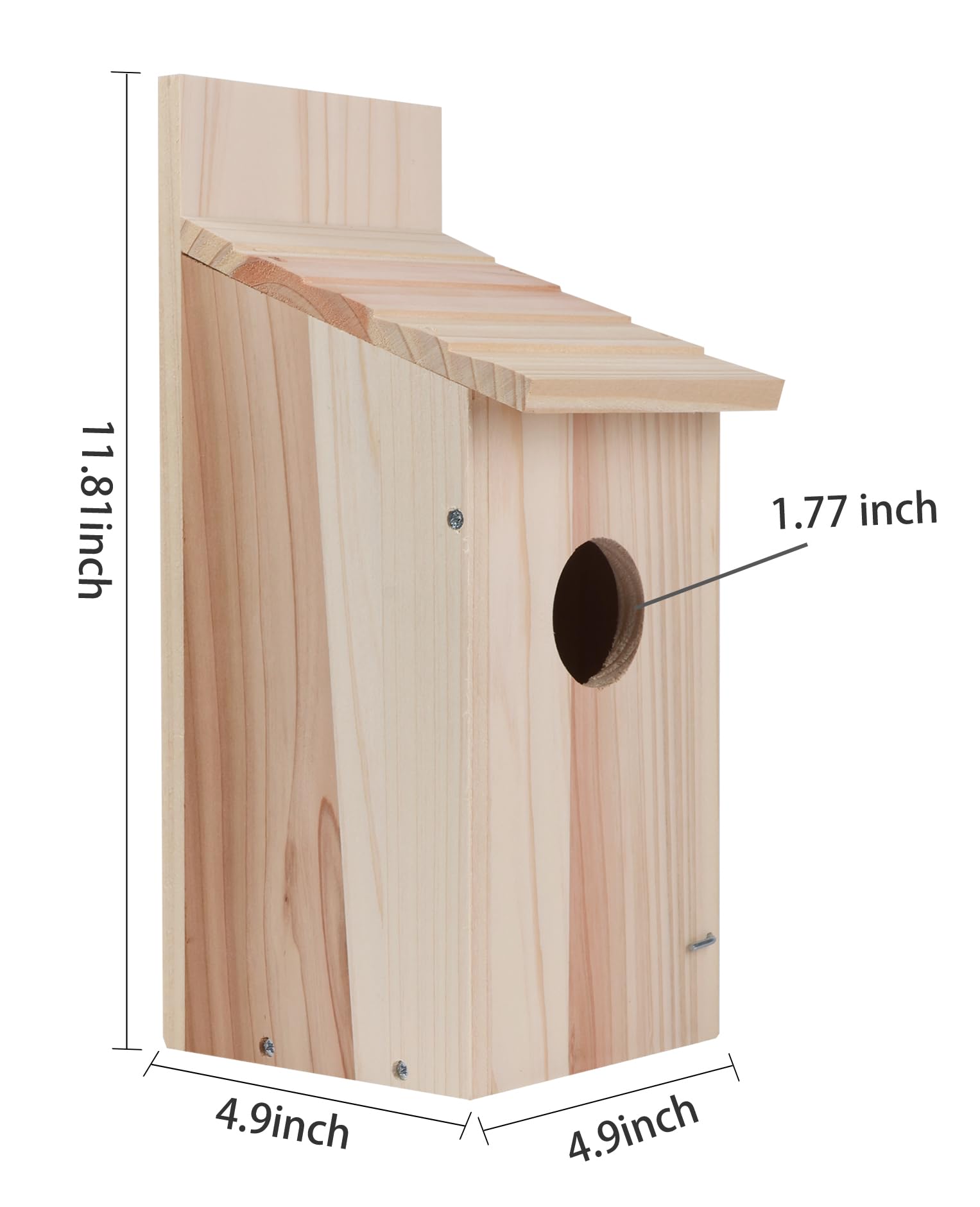 Premium Cedar Bluebird House - Natural Wooden Birdhouse for Outdoor Use, Finch & Wren Nesting Box, DIY Hummingbird Shelter (1 Pack) - Perfect for Backyard Birdwatching & Garden Decoration