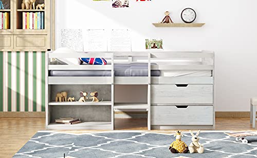 White-loft Bed