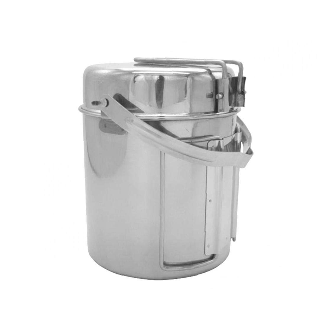 Portable 2-in-1 Camping Cookware Set - Foldable Handle Camping Pot & Cup for Hiking, Backpacking & Outdoor Adventures | Perfect for Boiling Water, Cooking Meals & Coffee Making in Wilderness