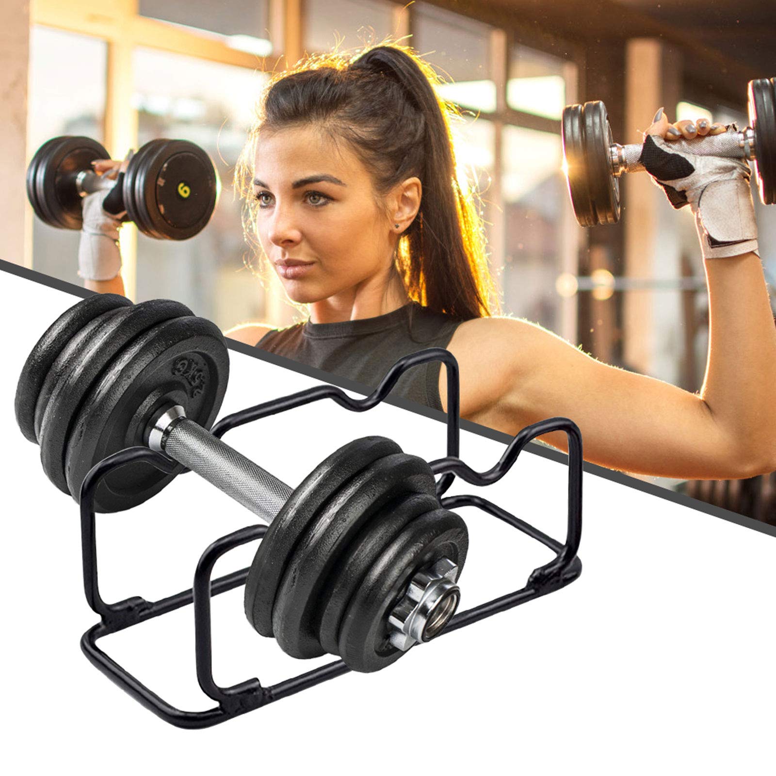 XOOFMASS Dumbbell Rack - Heavy Duty Free Weight Stand for Home Gym, Compact & Portable Dumbbell Storage Organizer - Perfect for Strength Training, Weight Lifting, and Fitness Workouts (Black)