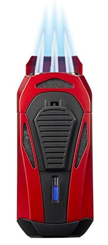Colibri Boss Triple-Jet Butane Lighter with Built-in Cigar Cutter - Windproof, High-Altitude Tested, Refillable - Gunmetal & Black - Perfect for Cigar Enthusiasts, Outdoor Use & Gifts