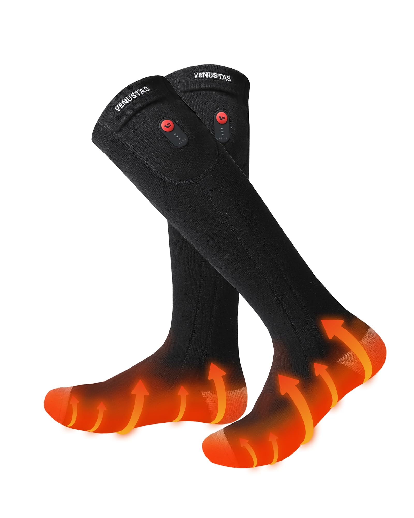 Venustas Rechargeable Electric Heated Socks for Men & Women - Battery-Powered Winter Thermal Socks for Hunting, Skiing & Outdoor Activities - Warm Cold Feet in Extreme Weather