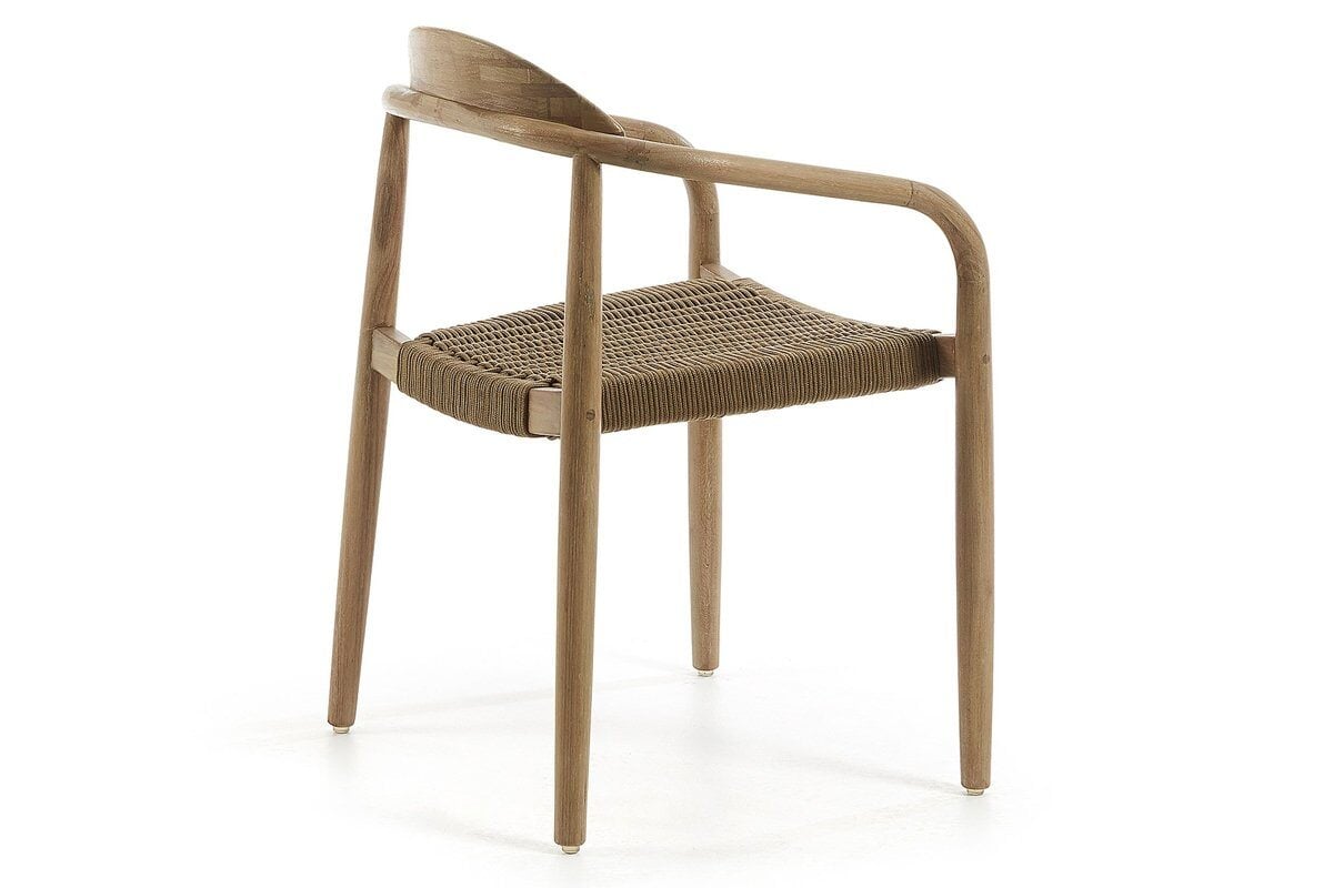 Como Glynis Casual Dining Wooden Rope Chair - Modern Farmhouse Style Accent Chair for Living Room, Bedroom, or Patio - Perfect for Relaxing and Entertaining Guests