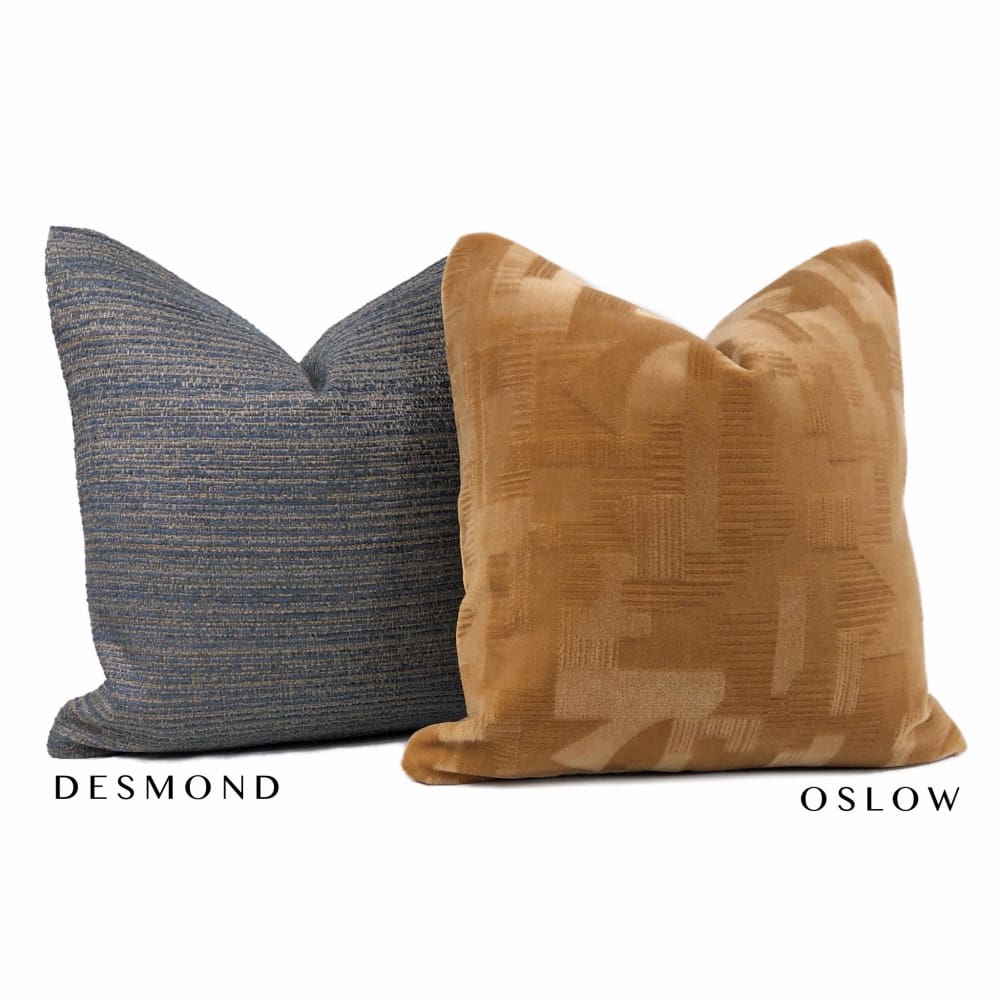 Oslow Mid Century Modern Adobe Brown Mohair Velvet Pillow Cover - Premium Brunschwig & Fils Fabric - Luxury Home Decor for Living Room Sofa & Bed