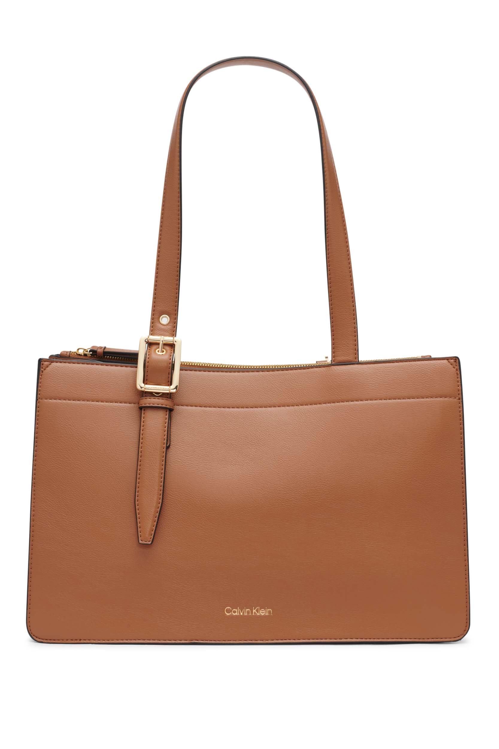 Calvin Klein Havana Novelty Organizational Tote Bag - Stylish & Spacious Women's Work Tote with Multiple Pockets - Perfect for Office, Travel & Everyday Use