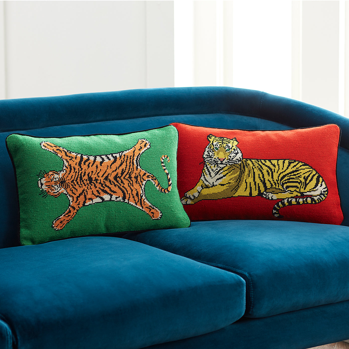 Premium Safari Needlepoint Pillow - Handcrafted Decorative Throw Pillow for Sofa, Bed & Home Decor - Perfect for Living Room, Bedroom & Safari-Themed Interiors