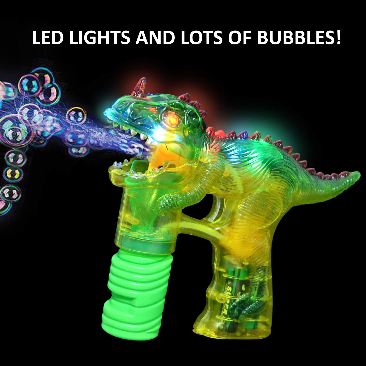 Dinosaur Bubble Guns for Kids - 2 Pack Battery Operated Bubble Blower Toy with Refill Bottles | Fun Outdoor Bubble Maker for Toddlers & Children | Perfect for Birthday Parties, Park Play & Summer Activities