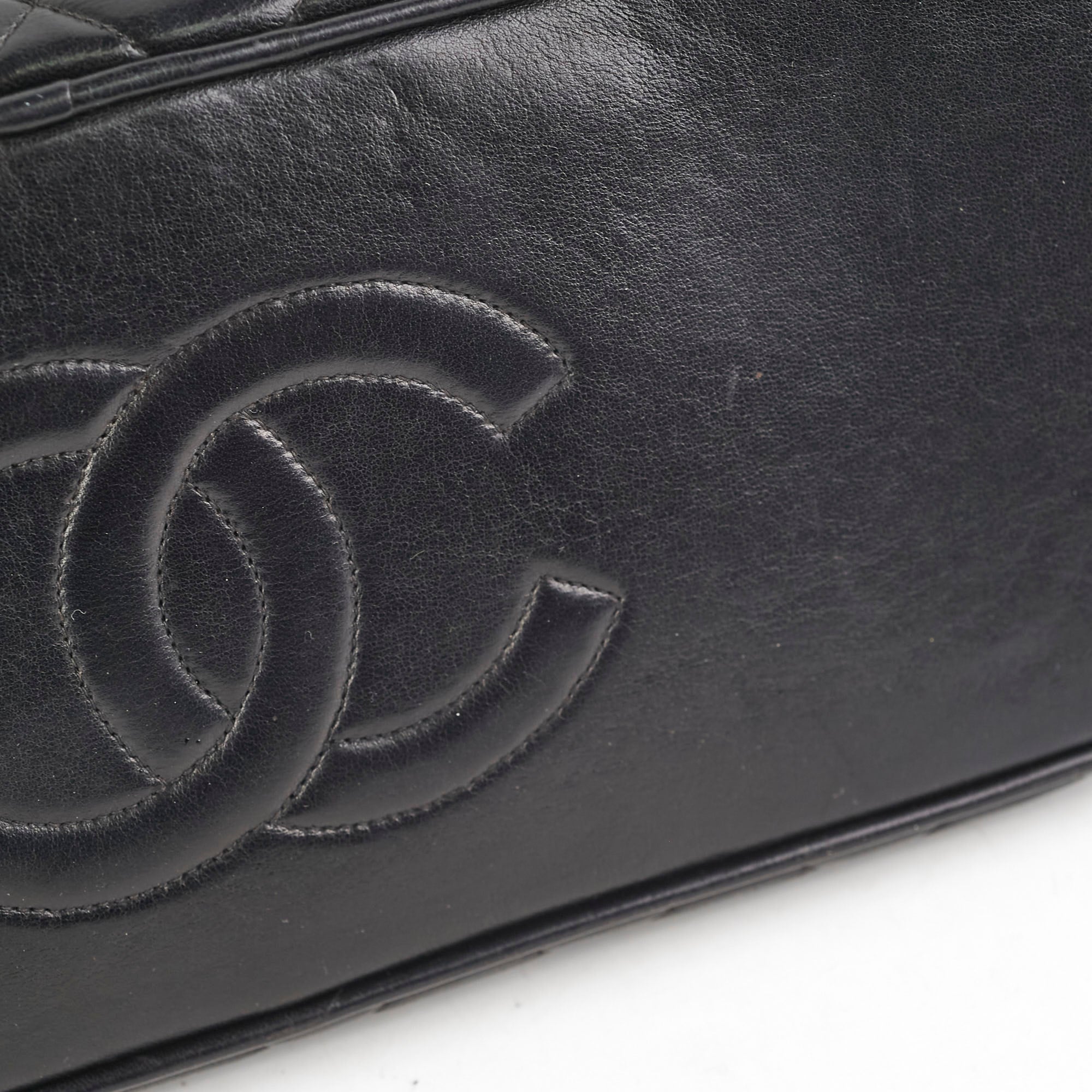 Chanel Dome Black Leather Shoulder Bag for Women - Elegant Crossbody Purse for Work, Travel & Evening Out