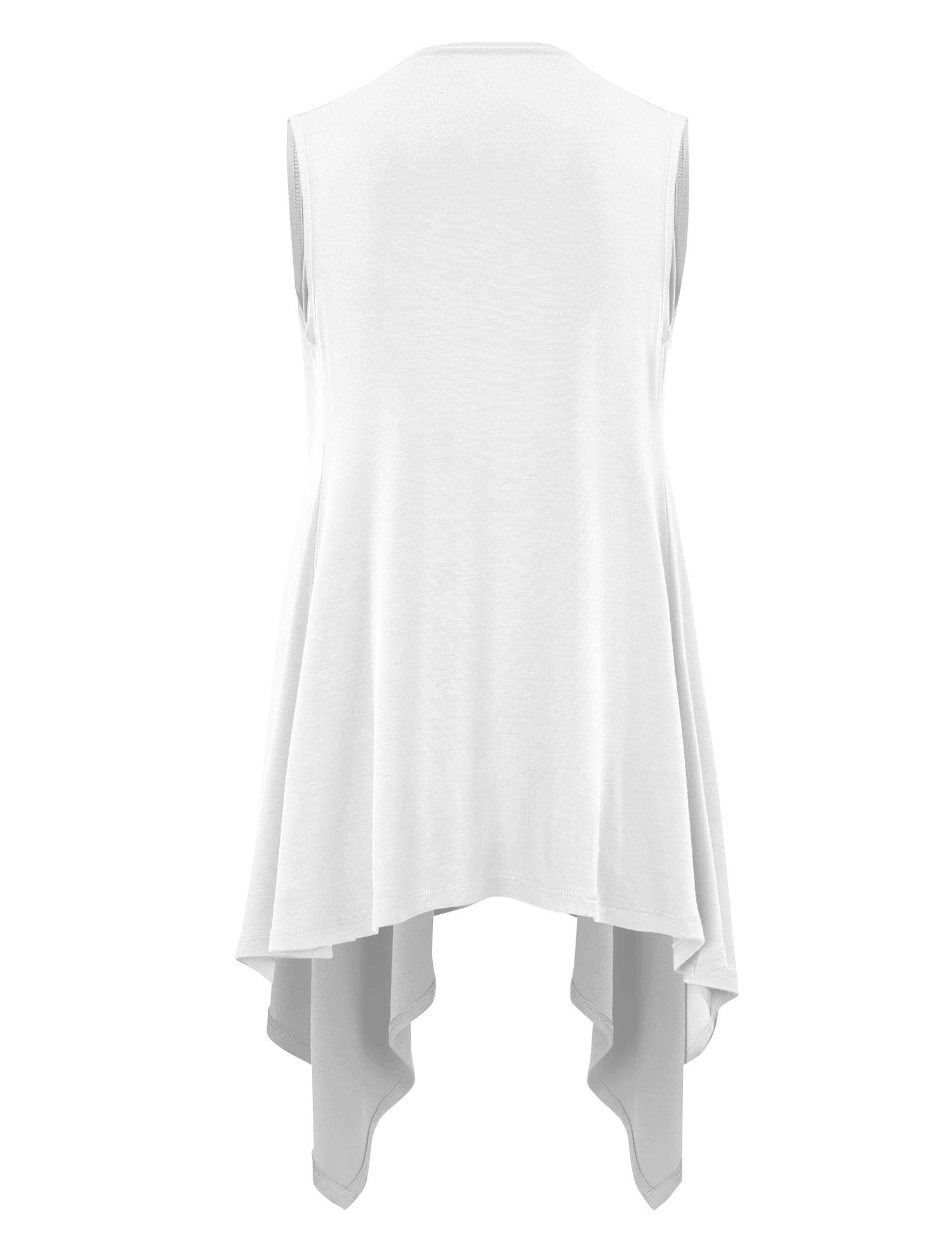 Made By Johnny Women's Lightweight Sleeveless Draped Open Cardigan - Summer Cover Up, Beach Wrap, Casual Loungewear for Women