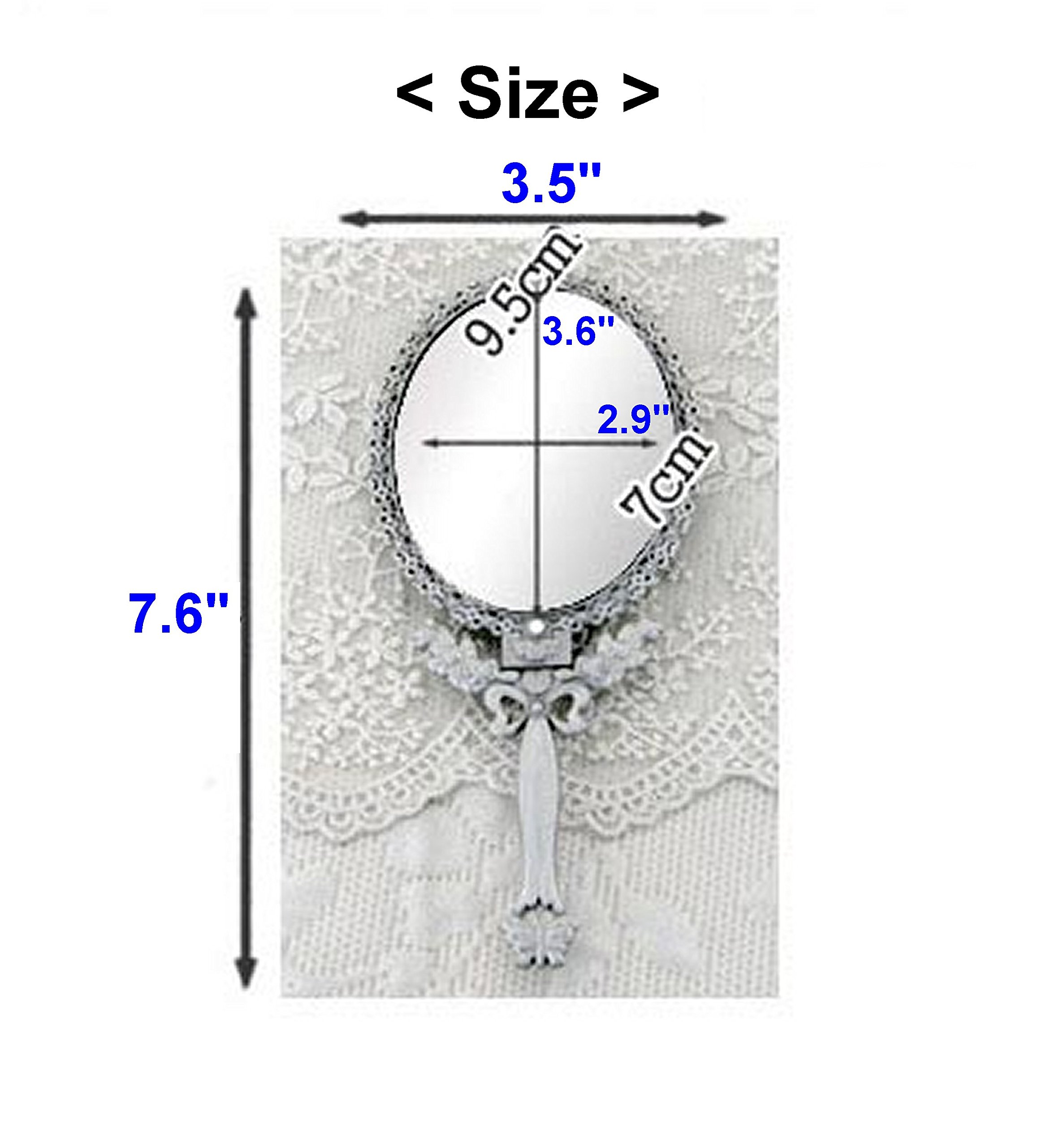 Butterfly Design Double-Sided Magnifying Handheld Makeup Mirror with Folding Stand - Travel & Vanity Mirror for Home, Hotel, and On-the-Go (Medium, Matte Gray Tin) - Perfect for Makeup Application, Skincare, and Travel Essentials