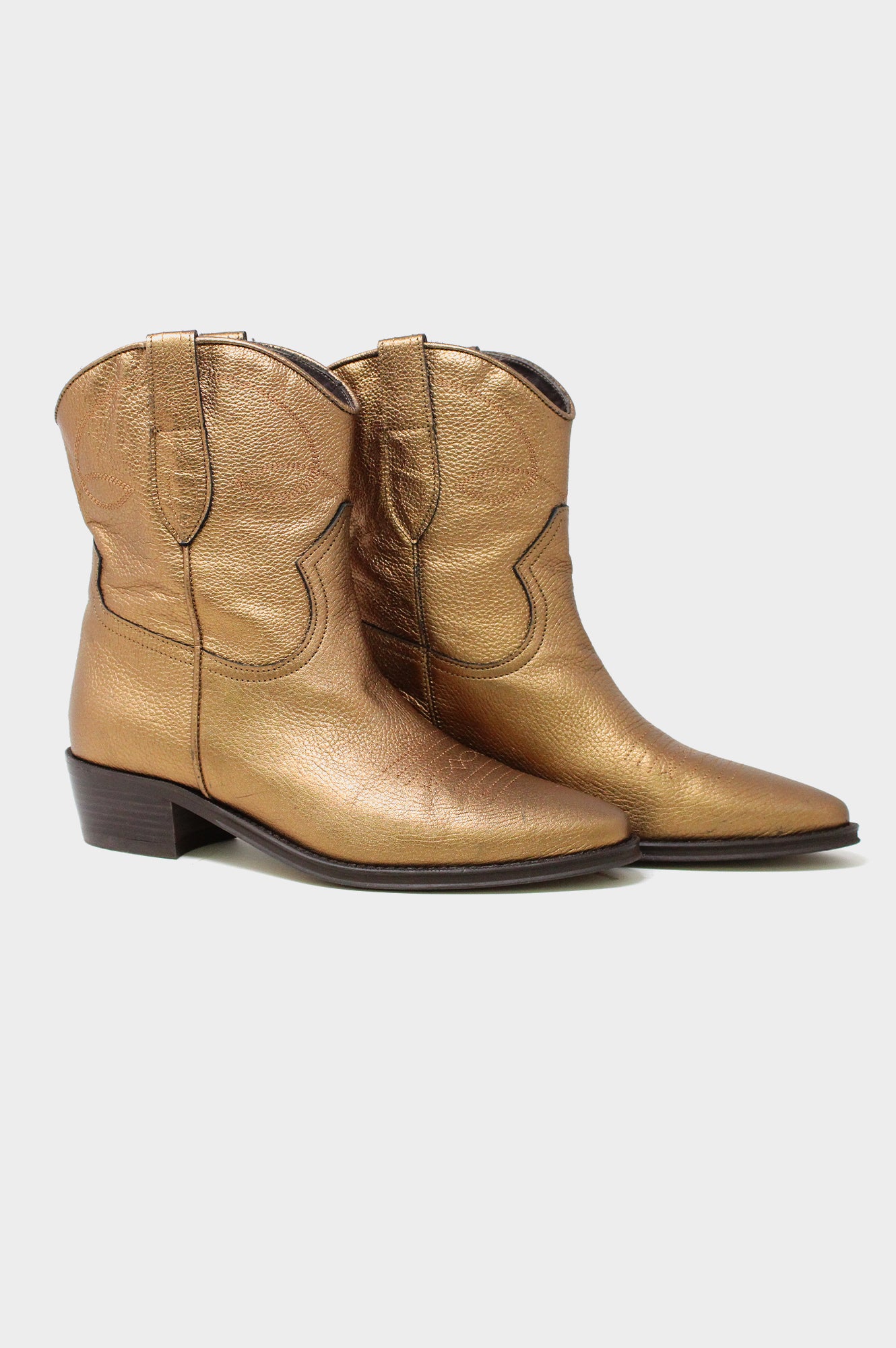 ALPE Camilla Short Cowboy Boots for Women - Western Style Ankle Boots in Copper Brown | Perfect for Country Music Festivals, Rodeos & Western Fashion