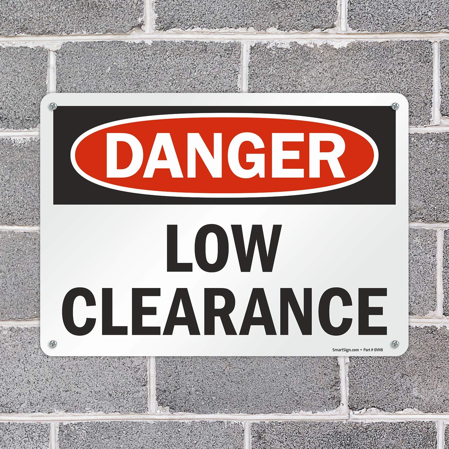 SmartSign 'Danger - Low Clearance' Aluminum Sign 10