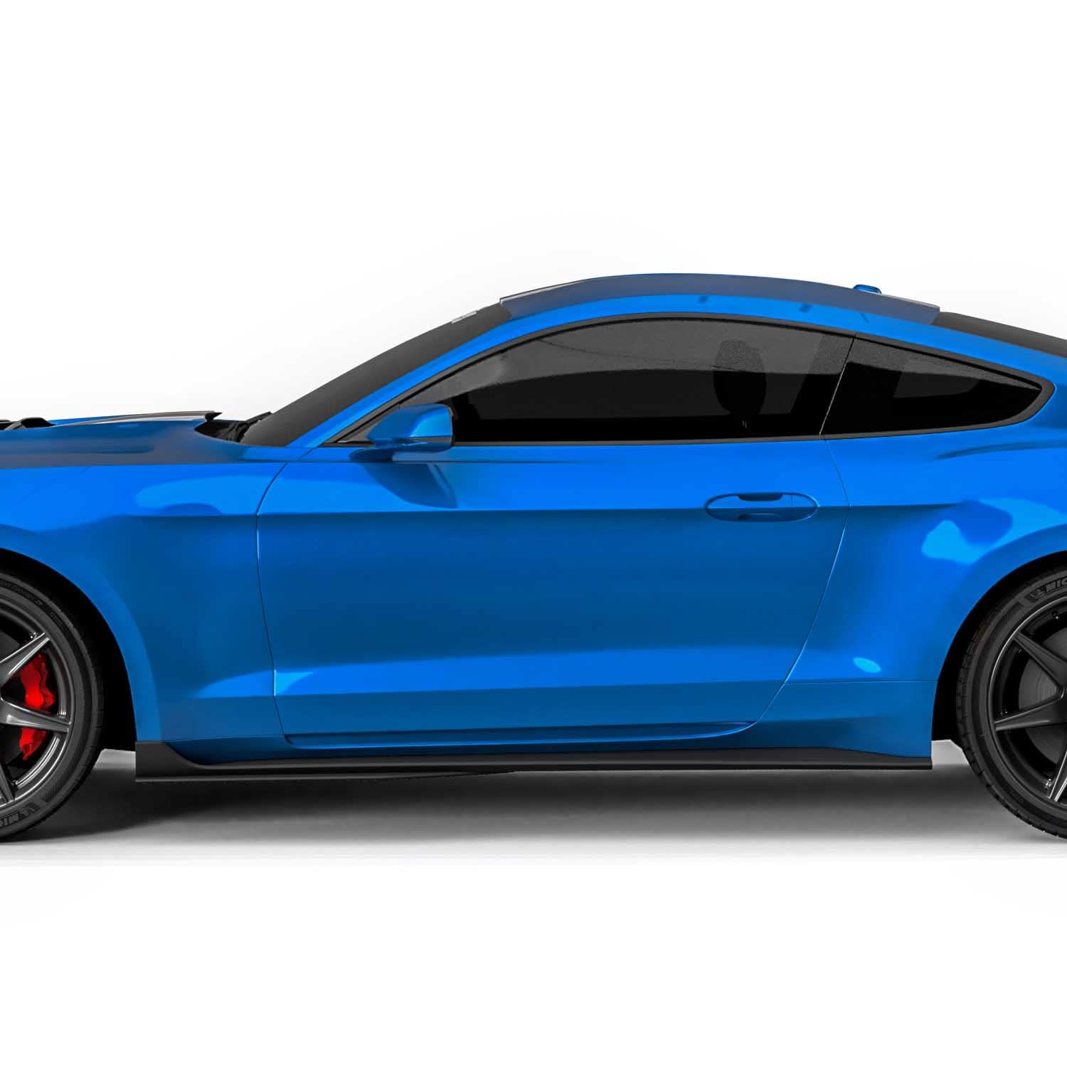 Vicrez GT500 Style Side Skirts Rocker Panels vz102175 for Ford Mustang 2015-2022 | Carbon Fiber Body Kit Upgrade | Perfect for Street Racing & Car Shows