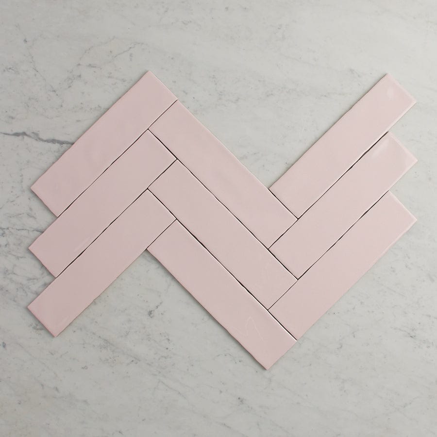 Premium Newport Gloss Subway Baby Pink Ceramic Tile - Perfect for Kitchen Backsplash, Bathroom Walls & Home Decor