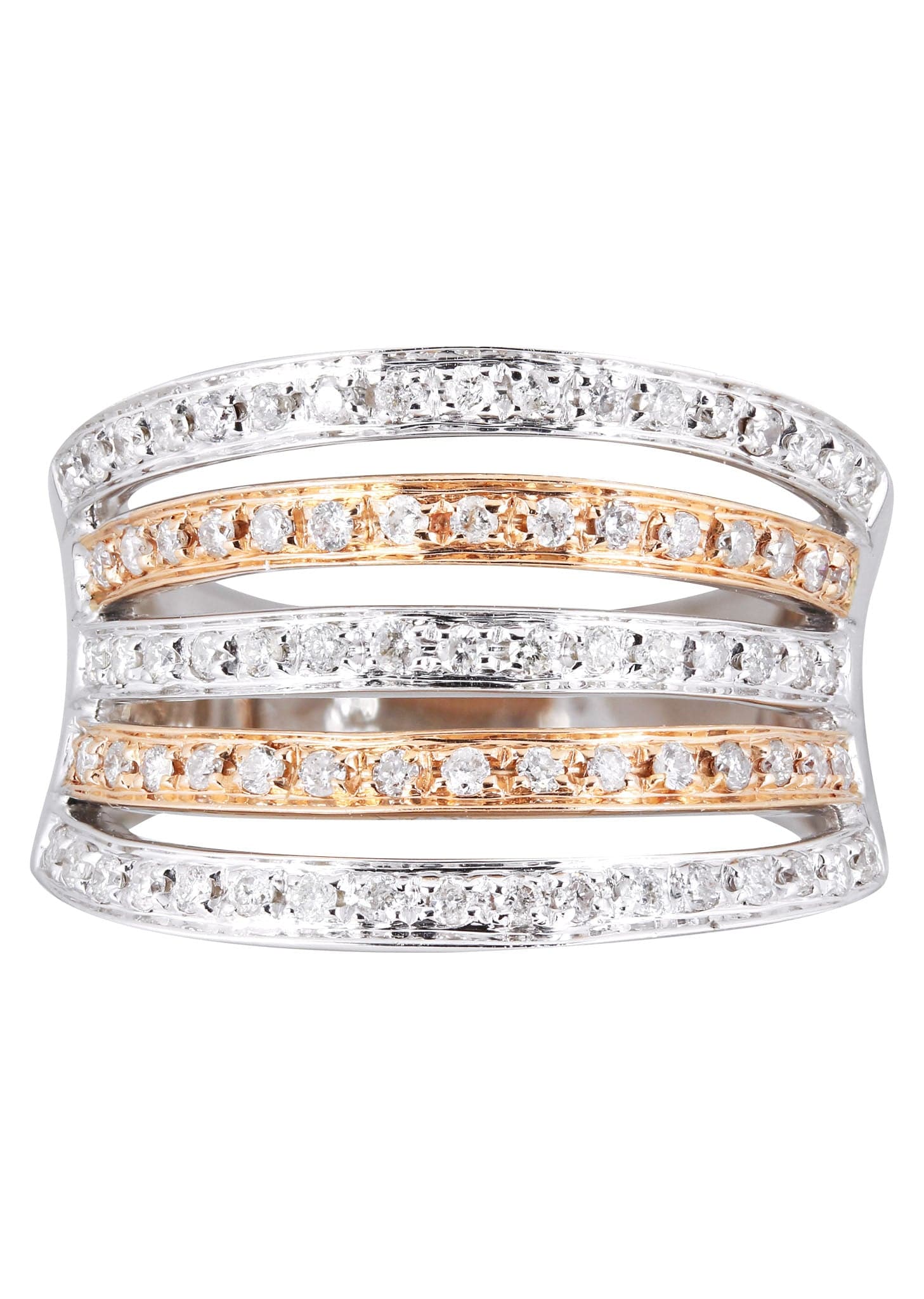 14K White Gold Ladies Diamond Cocktail Ring | 0.46 Carats Total Weight | 8.64 Grams | Elegant Party Jewelry for Women's Night Out, Anniversary Gift, Bridal Shower Present