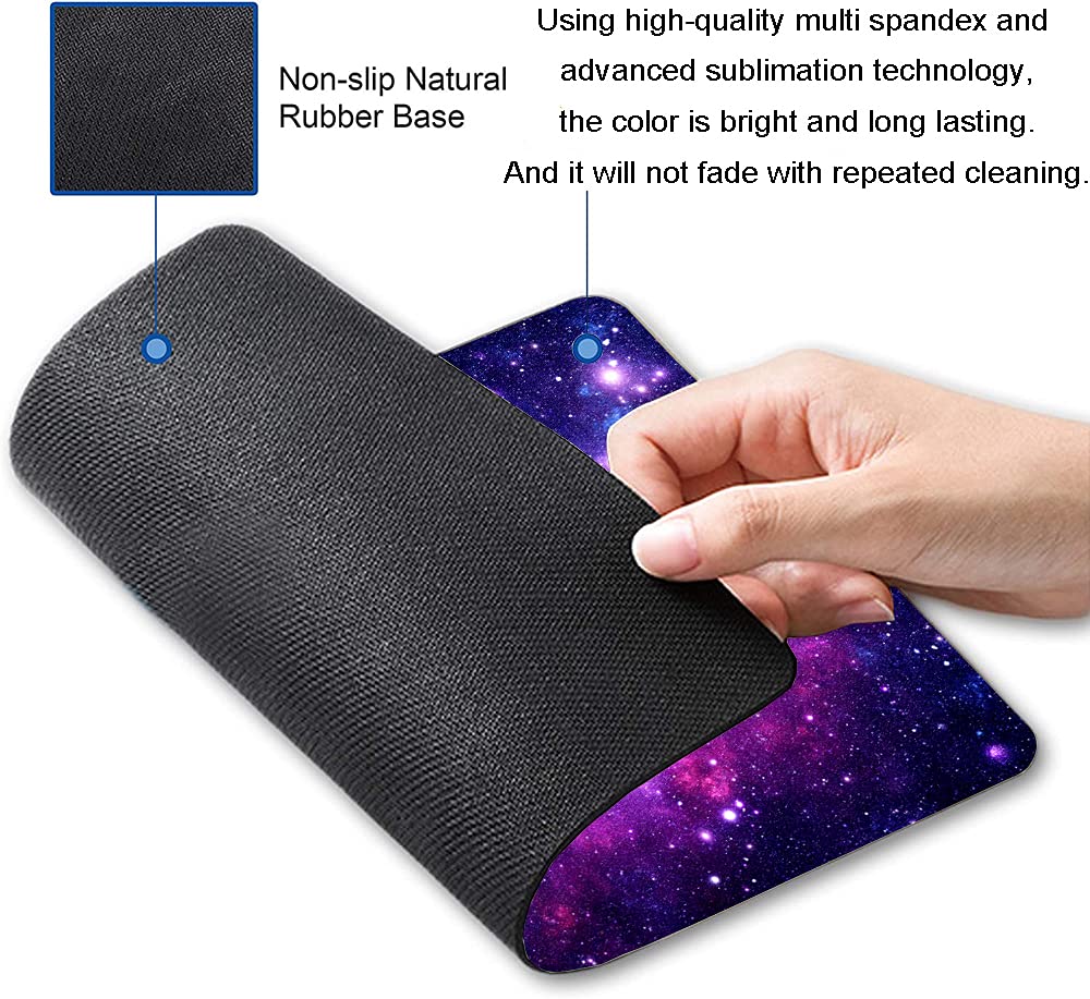 Custom Galaxy Design Mouse Pad - Non-Slip Rubber Base, Waterproof Square Mousepad for Office & Laptop (9.5