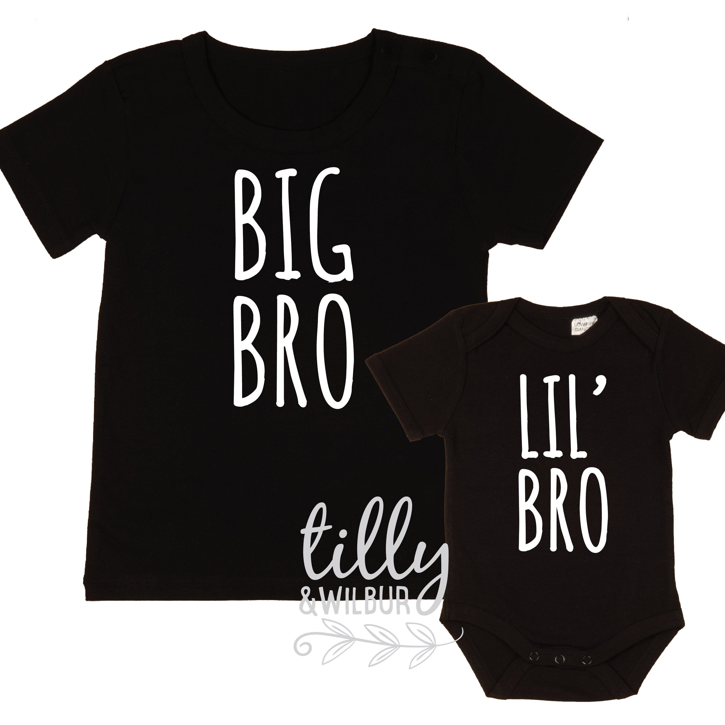 Big Bro Lil' Bro Matching Outfits - Custom Color & Size Options - Perfect for Sibling Photos, Family Events & Twin Coordination
