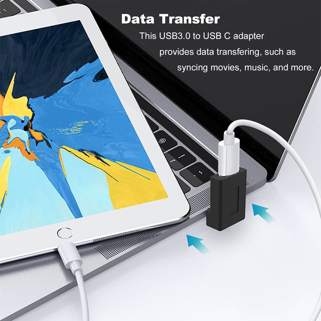 180 Degree USB A Male to USB C Female Adapter - Back Angled U-Shape Connector - Supports 10Gbps High-Speed Data Transfer - Compatible with Laptops, Phones, Tablets - Perfect for Office, Travel & Home Charging Stations