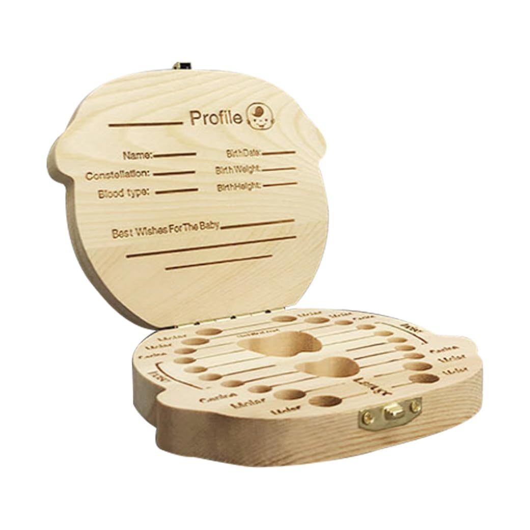 Baby Teeth Keepsake Box - French Wooden Tooth Storage Organizer for First Lost Teeth - Perfect for Memory Preservation & Nursery Decor