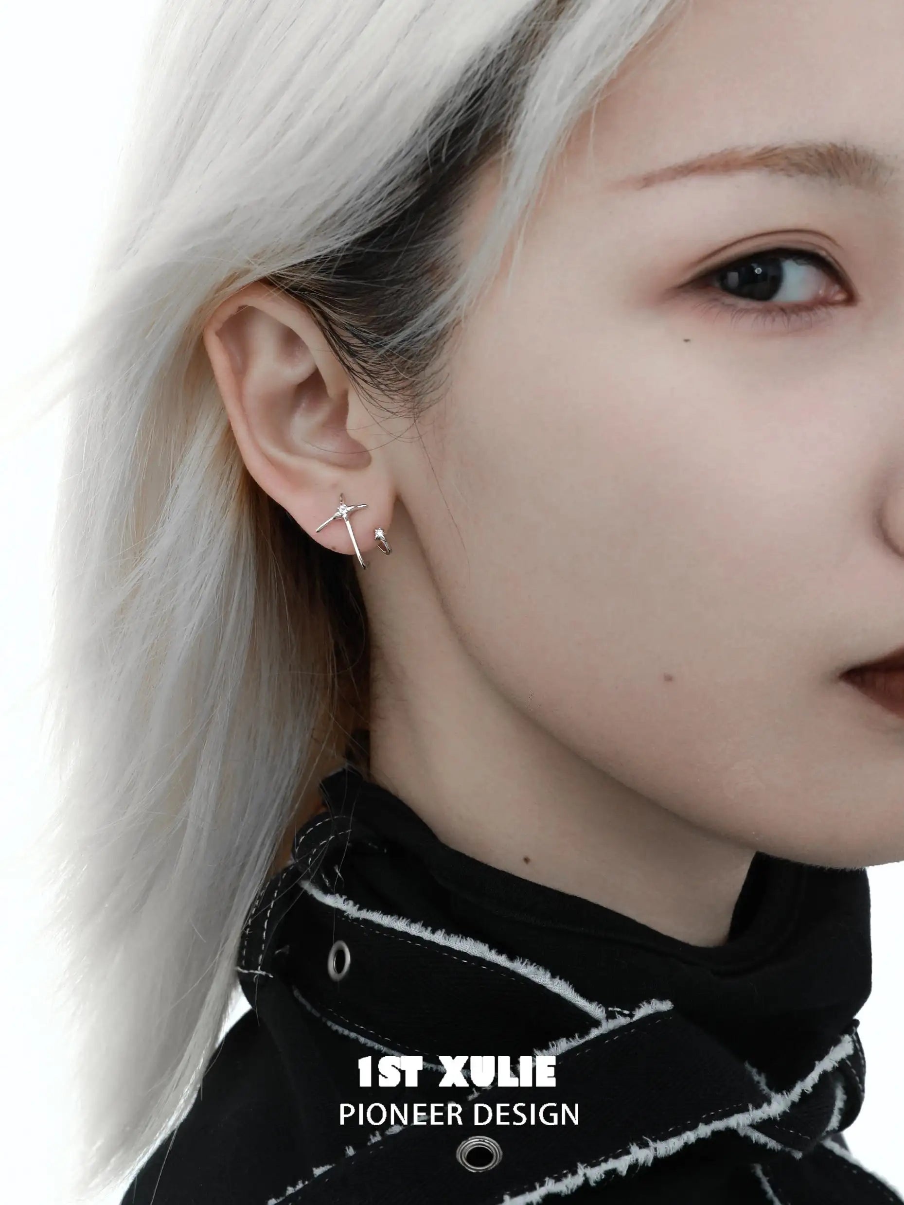 Silver Angel S925 Sterling Silver Hook Shaped Zircon Stud Earrings for Women - Hypoallergenic Fashion Jewelry Gift for Birthday, Anniversary & Valentine's Day - Perfect for Parties, Weddings & Everyday Wear
