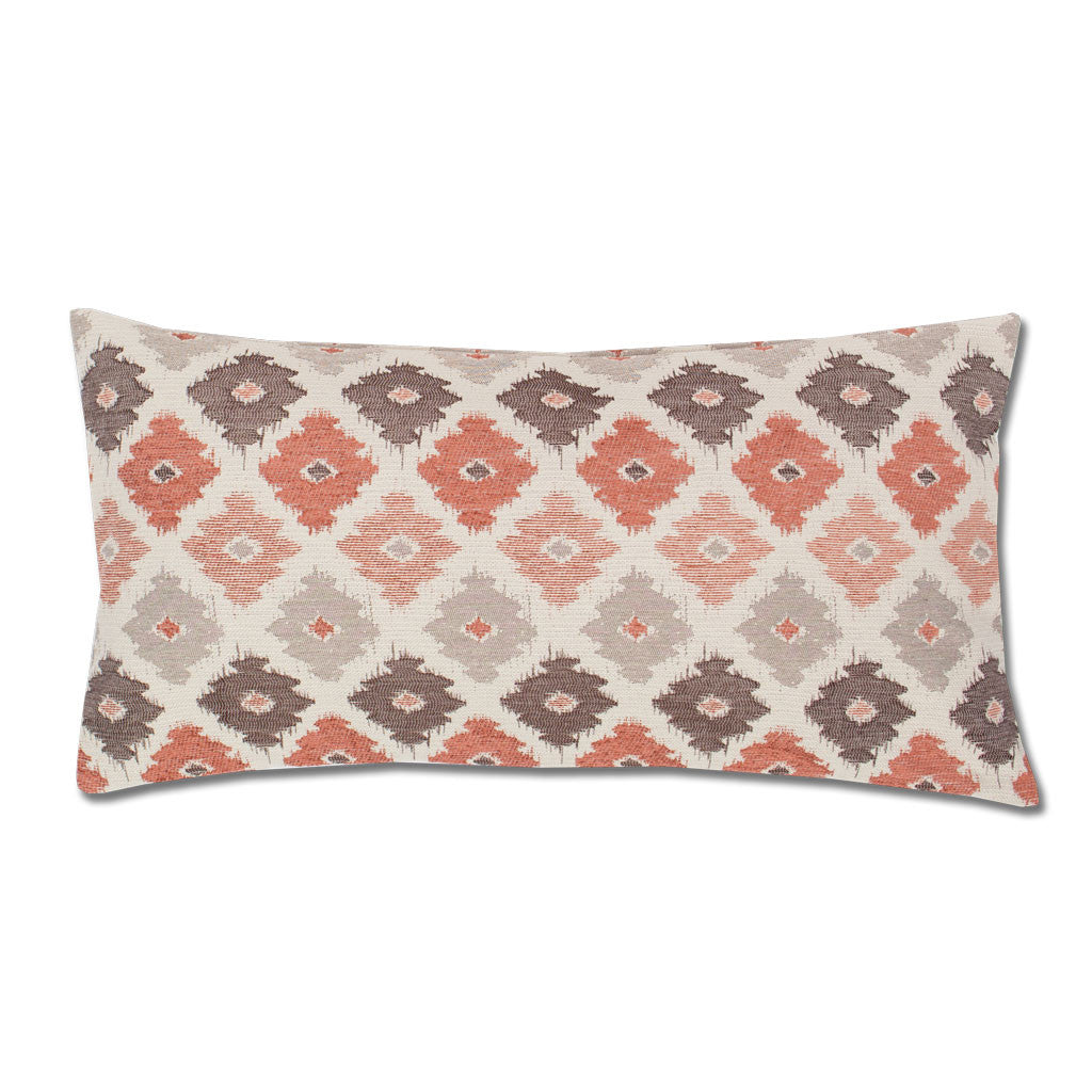 Stylish Coral and Brown Floral Throw Pillow - Soft Decorative Cushion for Sofa, Bed, Living Room & Home Decor