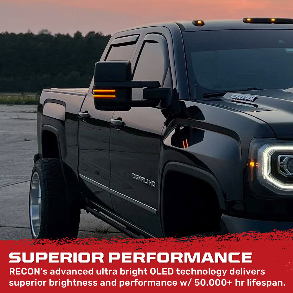 Chevy/GMC 2014-2019 Silverado & Sierra Side Mirror Lenses with Amber Turn Signals - Multiple Options for Enhanced Safety & Style | Perfect for Truck Upgrades & Night Driving