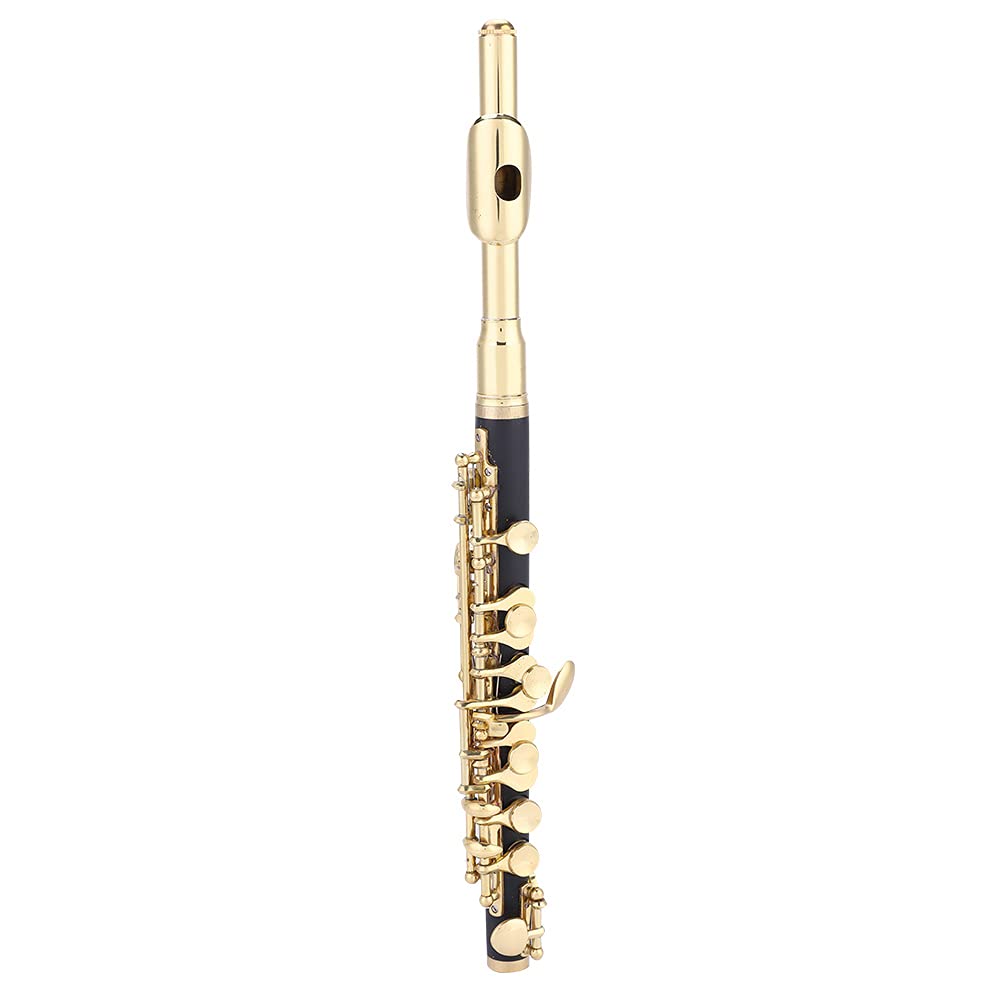 Professional C Key Half Size Piccolo Flute for Beginners - Gold Plated with Padded Box Case | Perfect for Students, Band Practice & Music Education